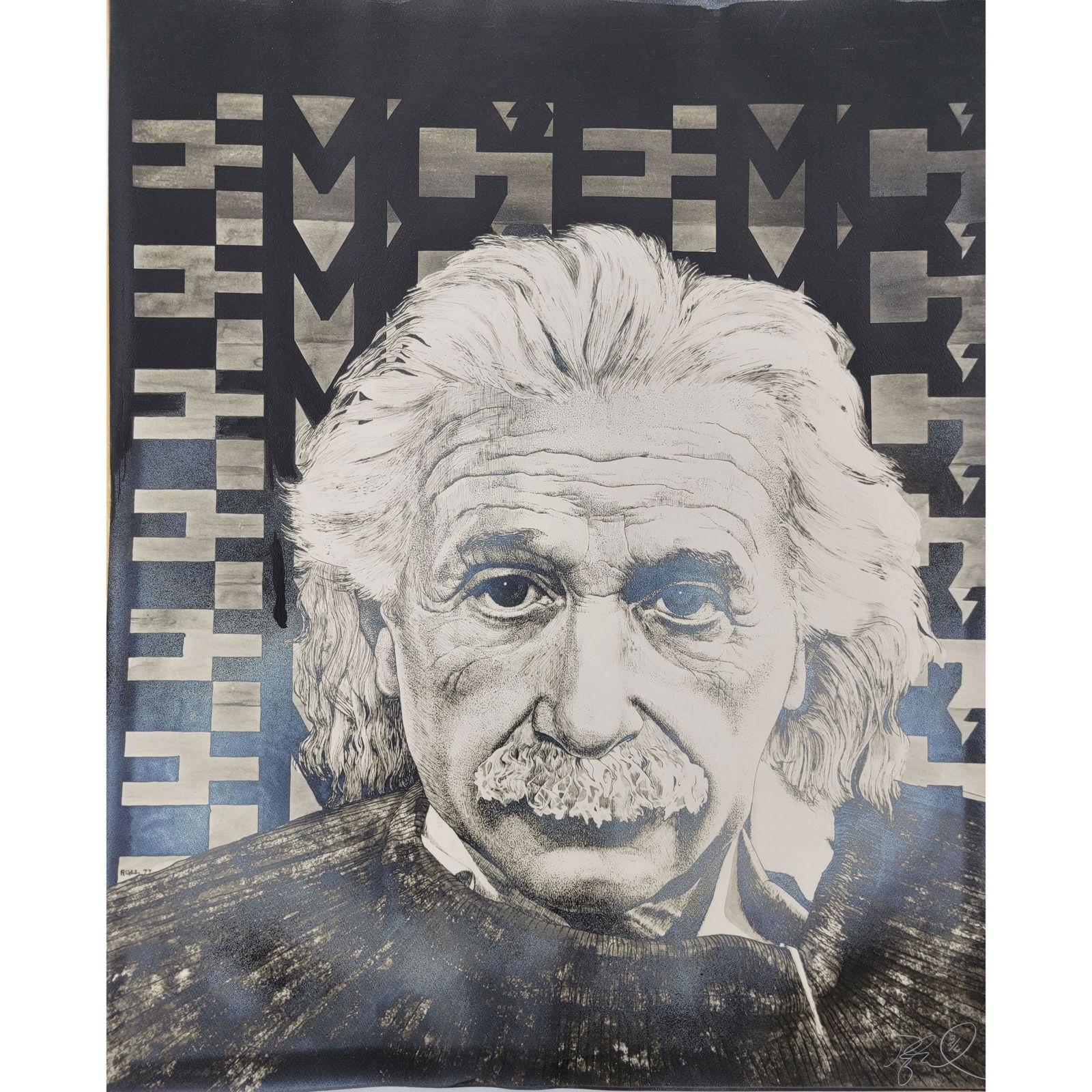 Albert Einstein Portrait Robert Rigel Signed Lithograph (1 of 2)