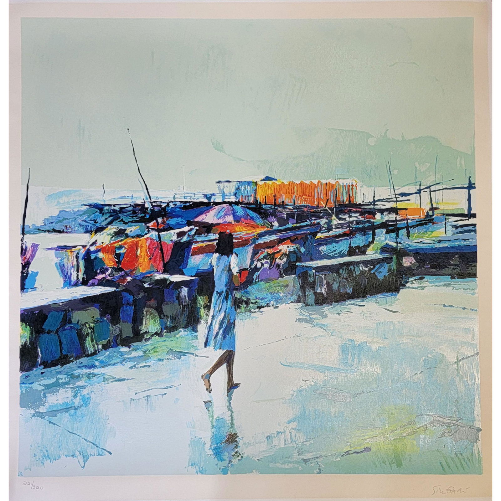 Nicola Simbari 1927-2012 Italy Signed: Nicola Simbari 1927-2012 Italy Signed. This Piece Is Signed Numbered And Hand Embellished. Measure 37.5" x 37.5". From DR Jim Cobb's Estate Florida And Greely Colorado, Division Chairperson For Commun