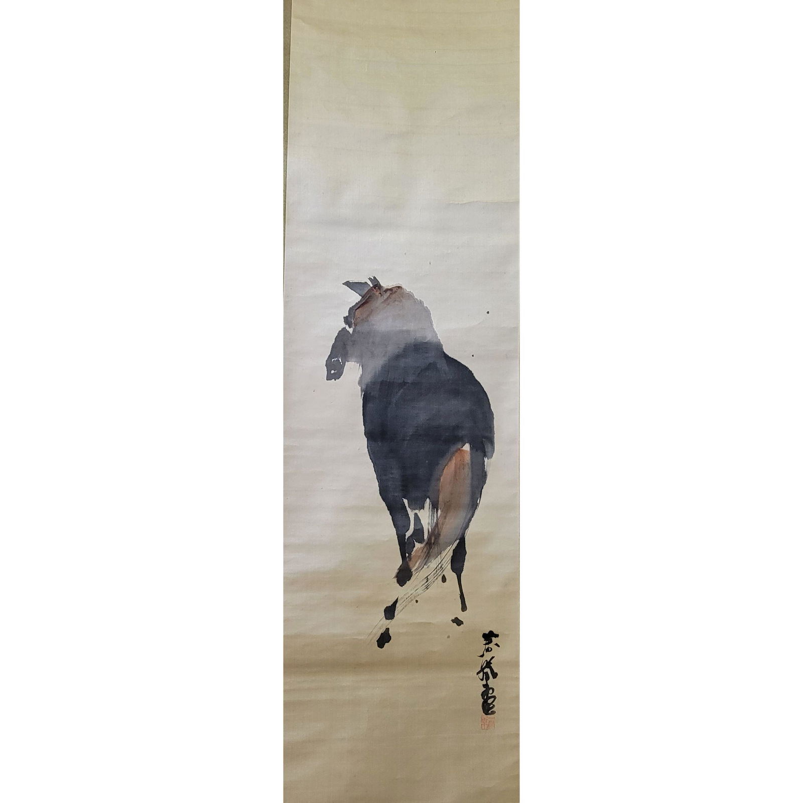 Chinese Scroll Painting Signed: Chinese Scroll Painting Signed. Measure 50" x 12 3/4"