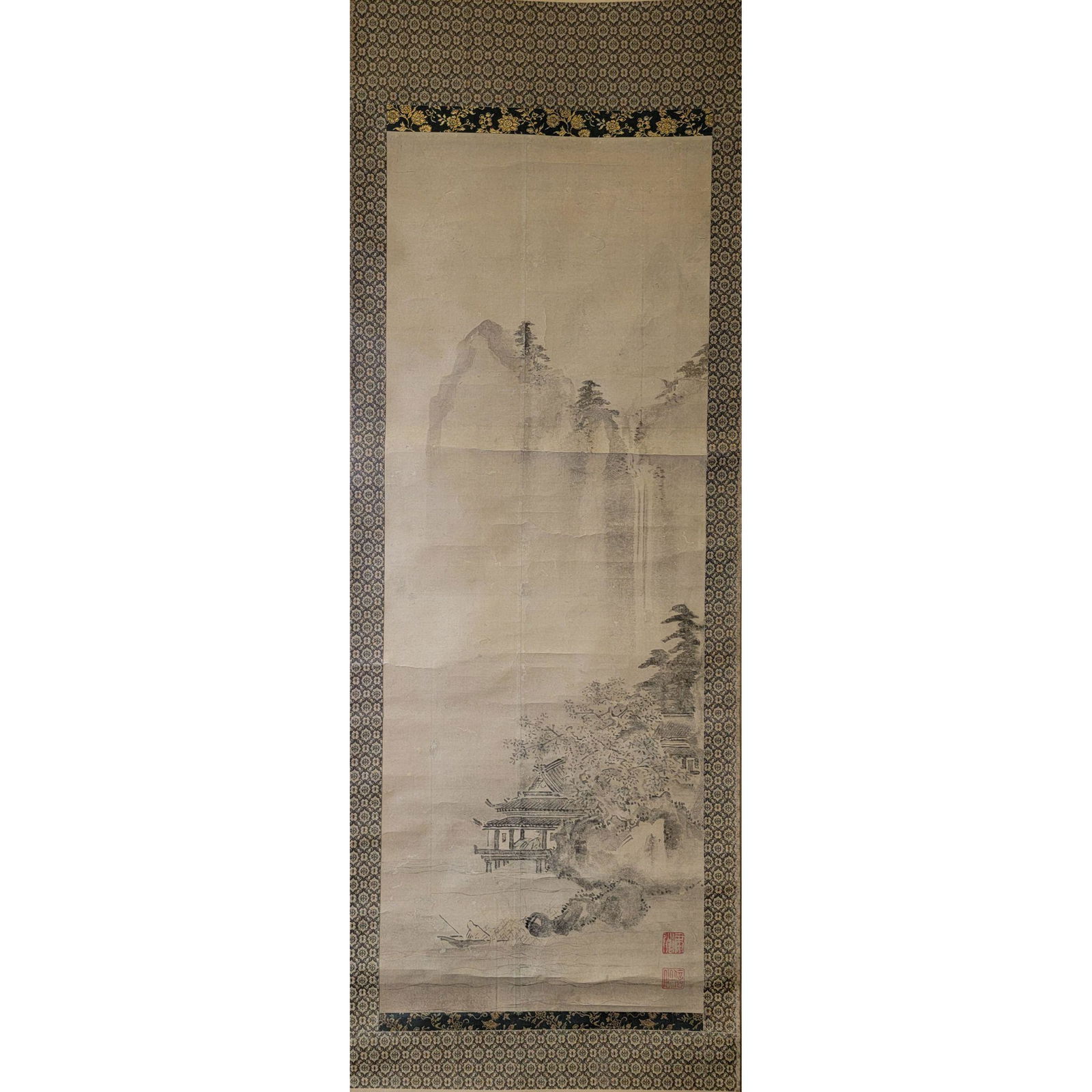 Chinese Scroll Painting Signed: Chinese Scroll Painting Signed. Measure 37" X 13 3/4"