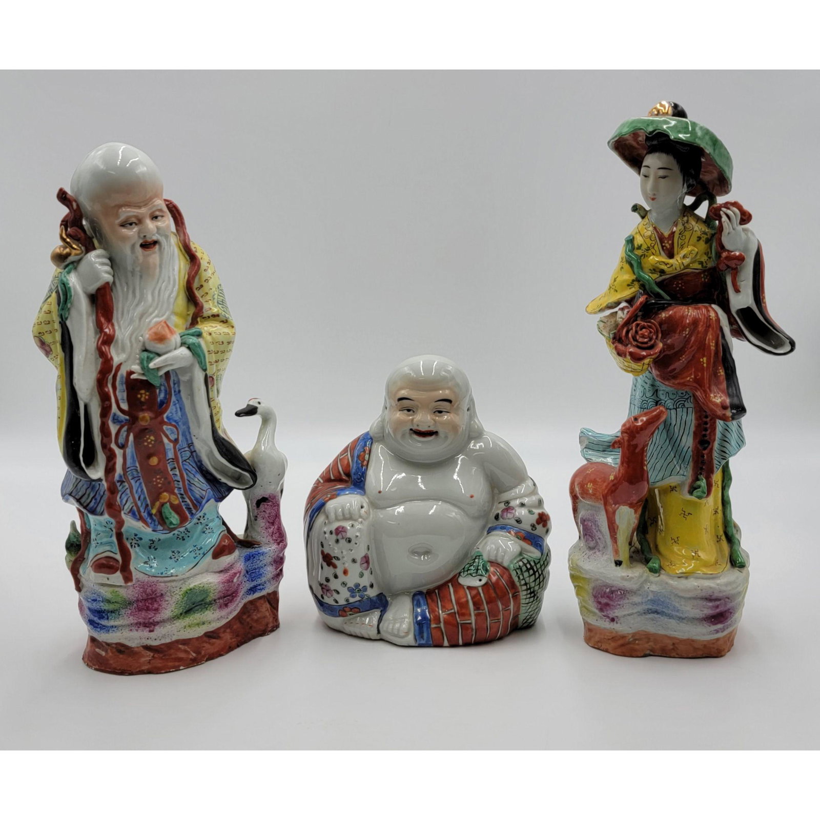 A Grouping Of Chinese Porcelain Figures BUDDHA W/ Mark (1 of 17)