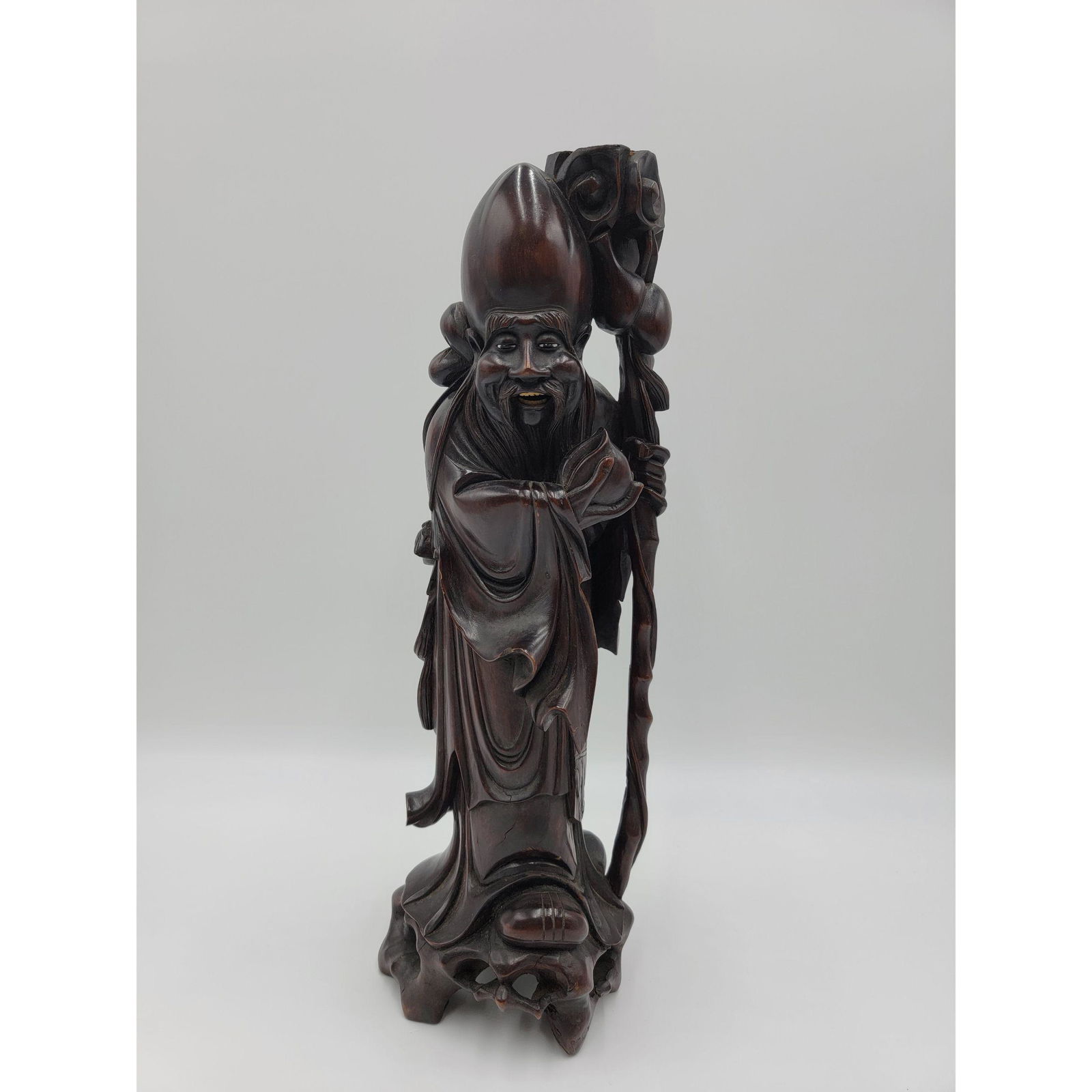 Chinese Rosewood Figure Lamp Base (1 of 11)