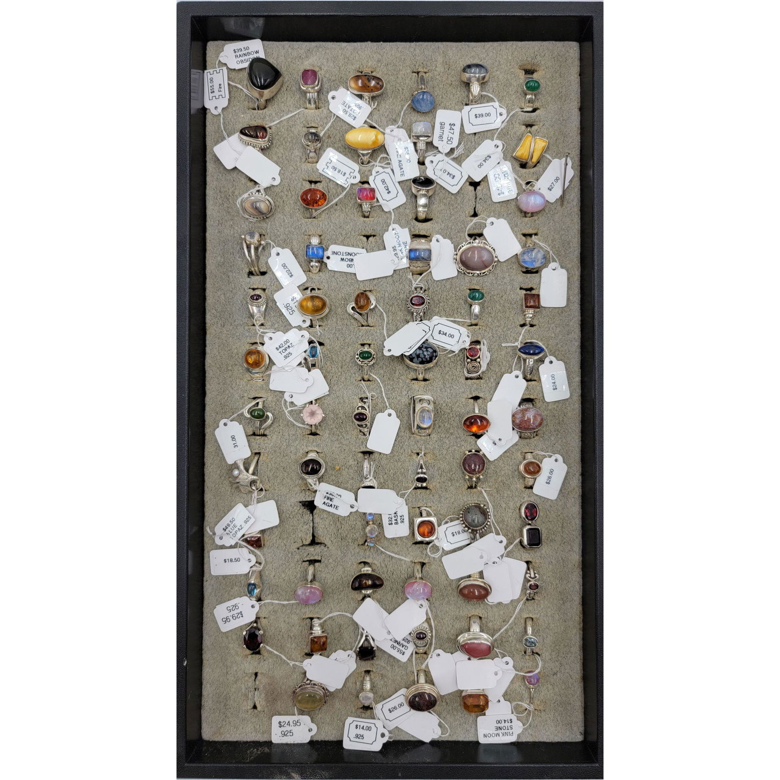 Lot Of 67 Fine Sterling Silver Rings W/ Precious Stones (1 of 14)