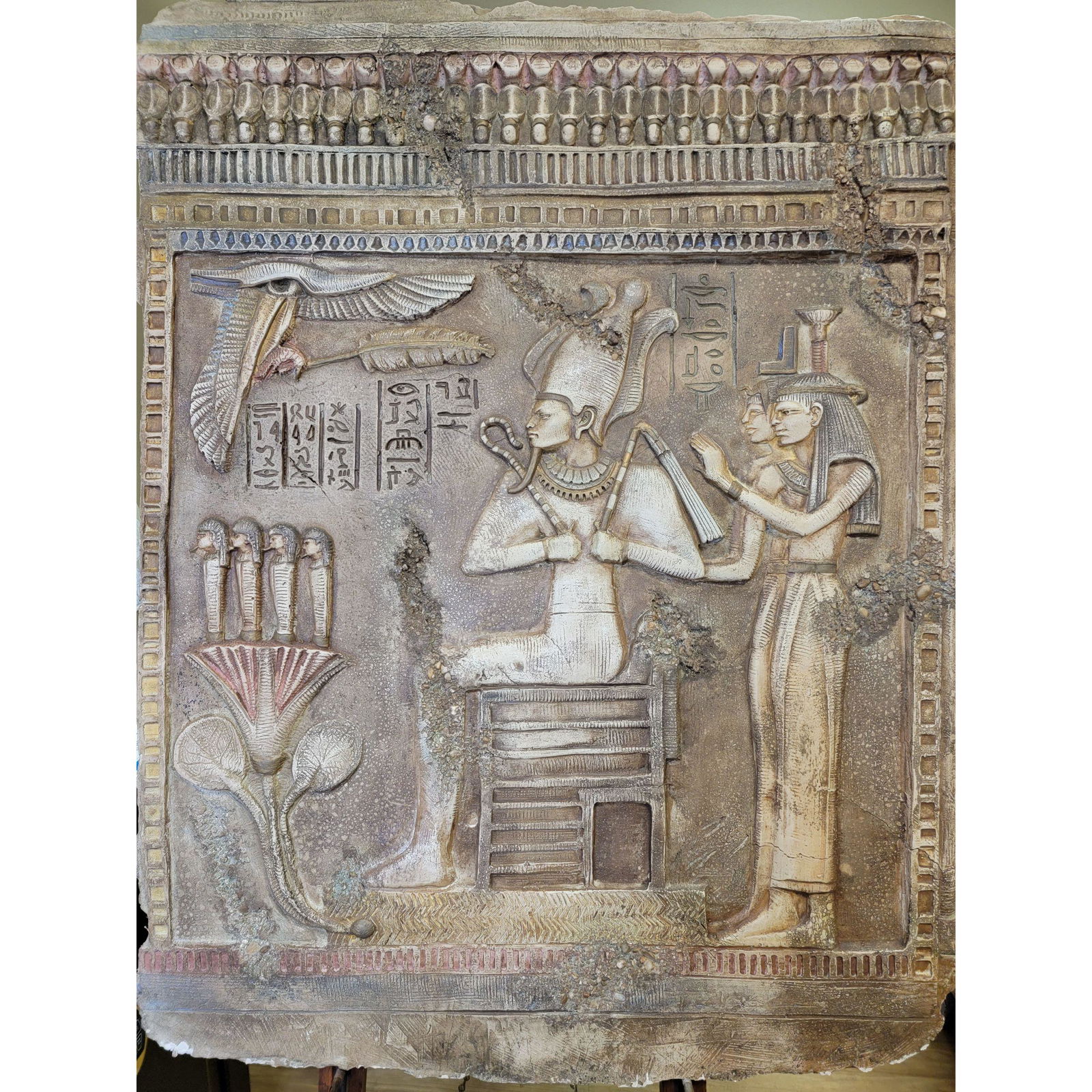 A Large Egyptian Wall Art Sculpture Signed (1 of 7)