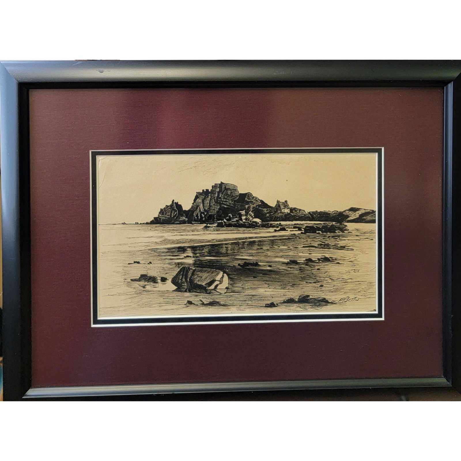 Signed Etching Seascape Landscape (1 of 9)