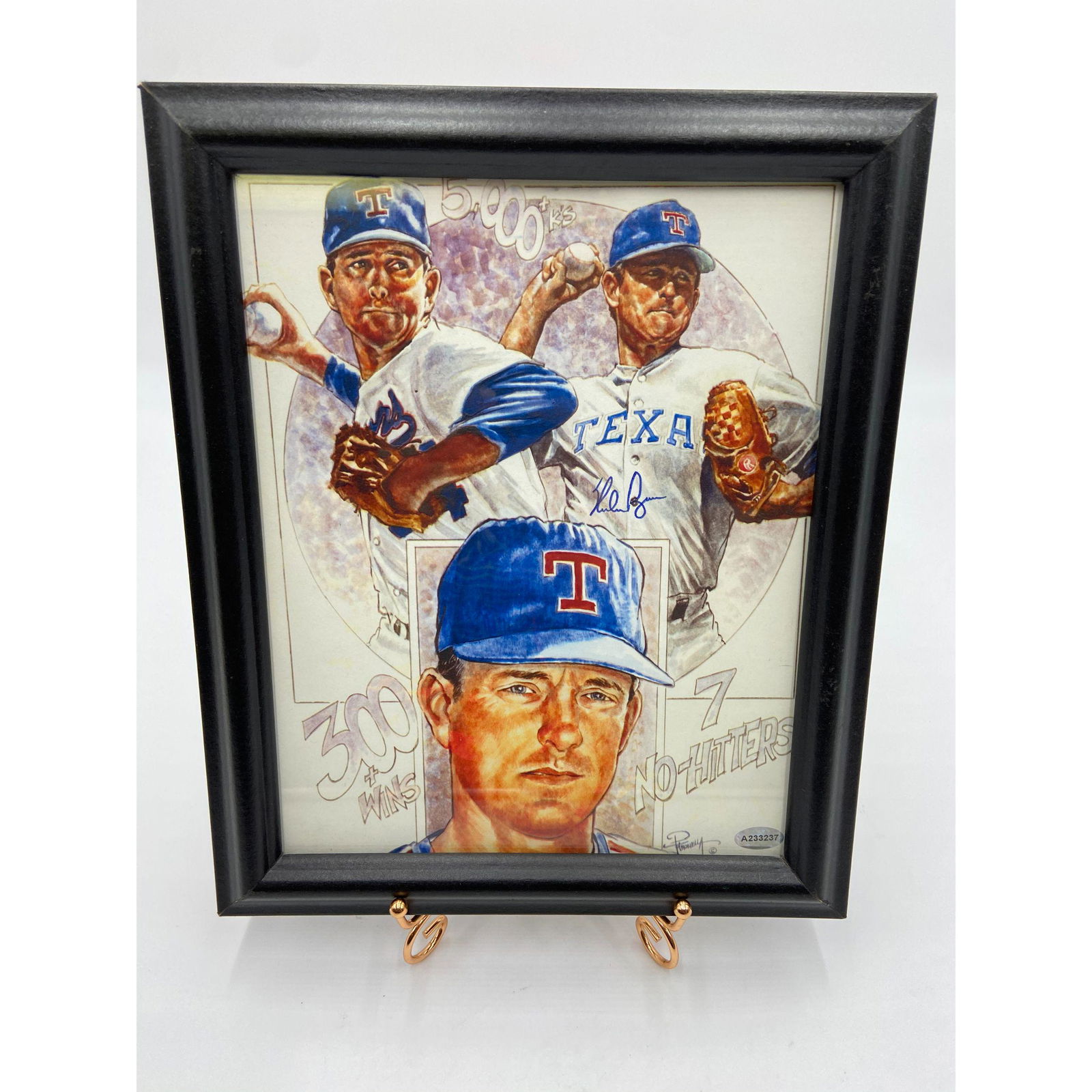Texas Rangers Nolan Ryan Signed Photo Illustrated, COA (1 of 6)