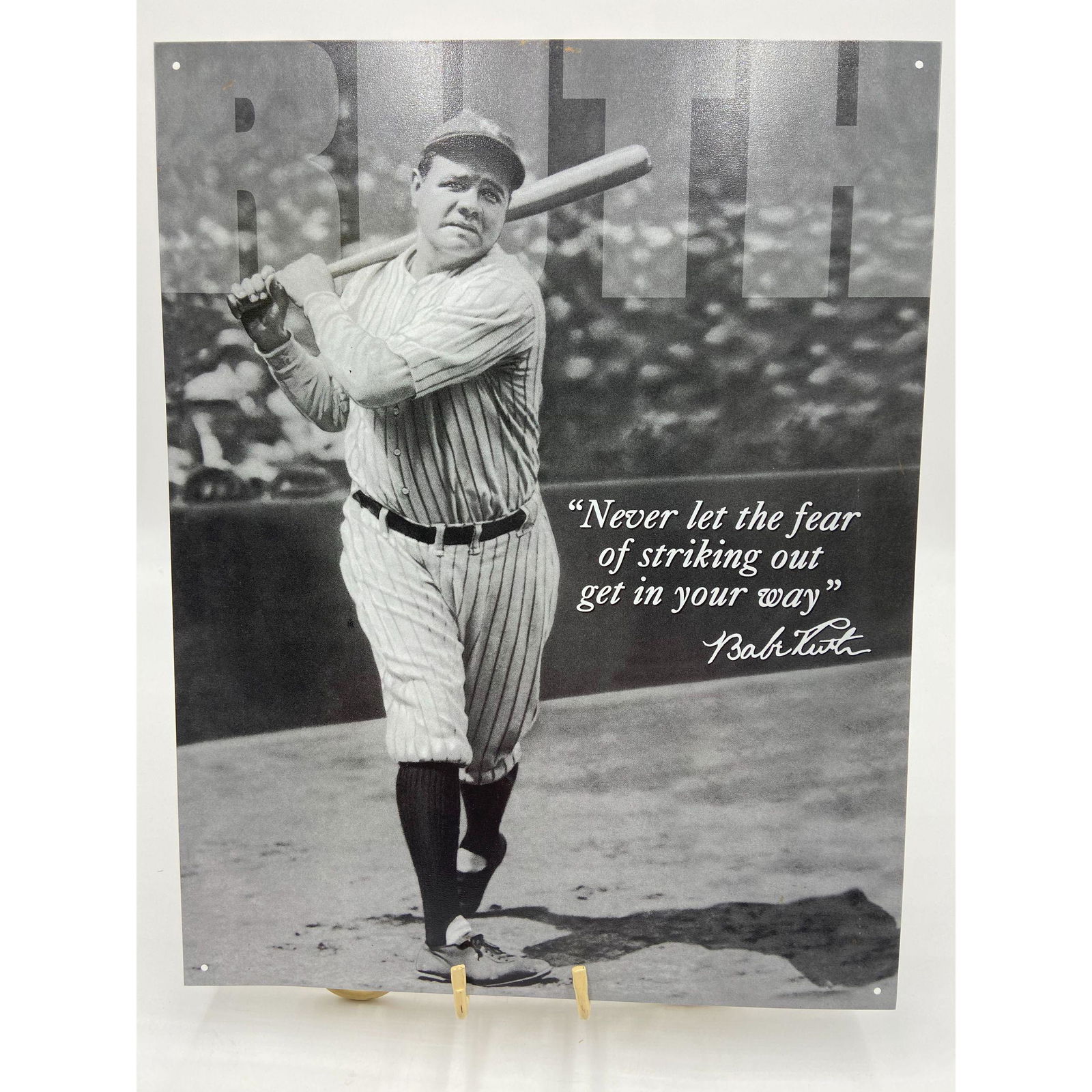 Vintage Babe Ruth New York Yankees "NO FEAR" Sign (1 of 4)