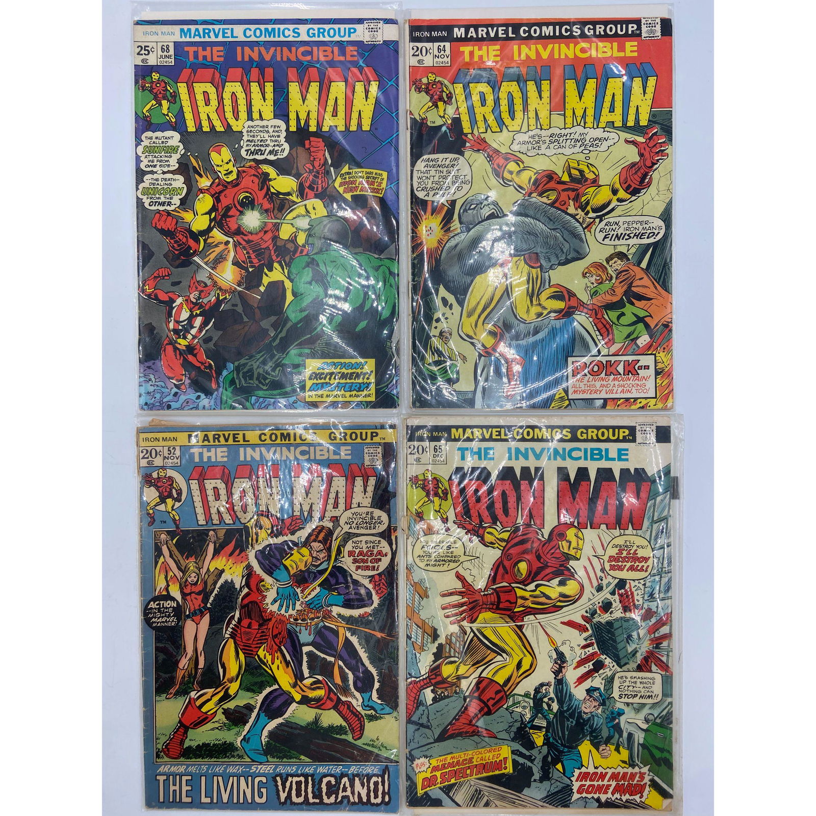 LOT OF 4 VINTAGE MARVEL COMICS IRONMAN 1968 (1 of 5)
