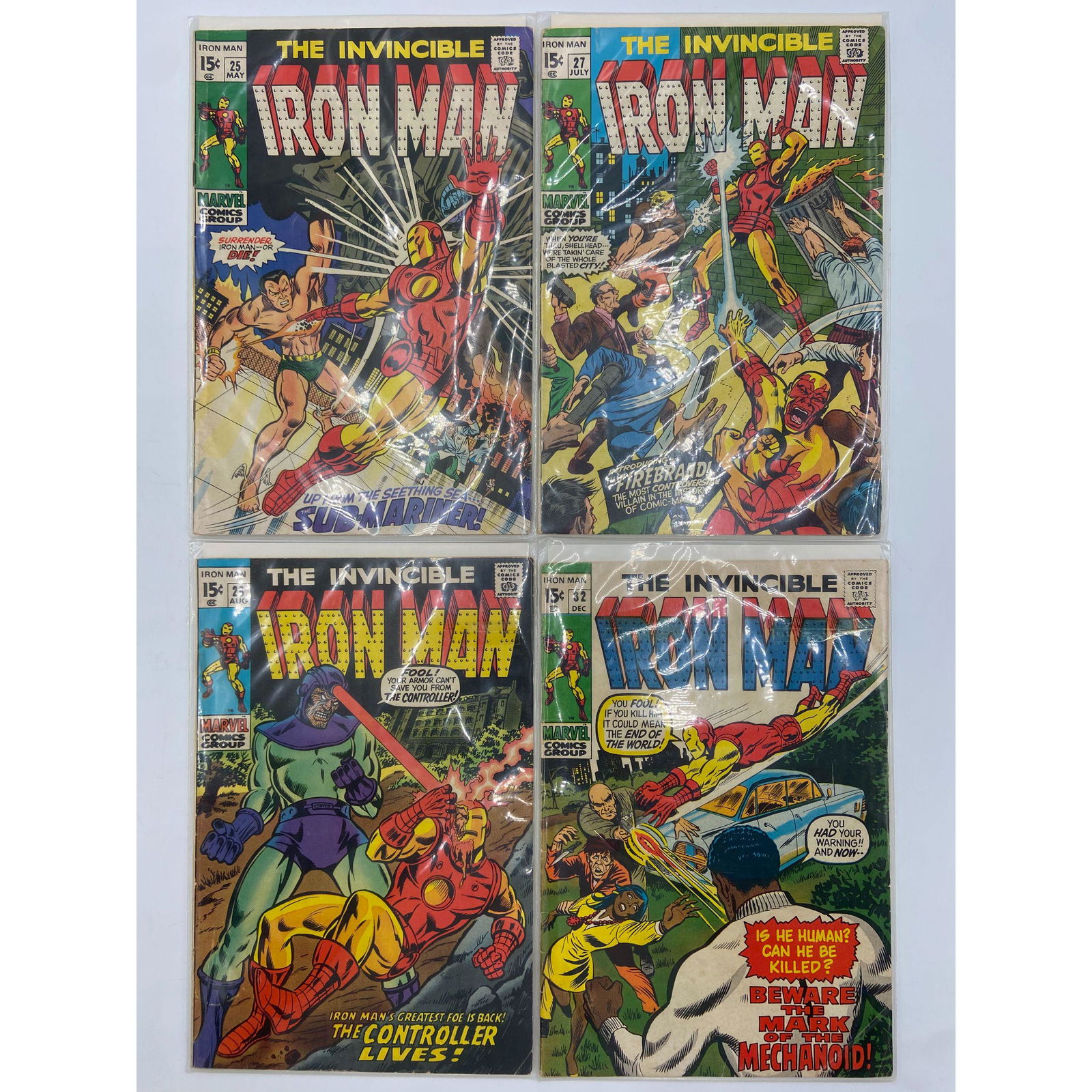 LOT OF 4 VINTAGE MARVEL COMICS IRONMAN 1968 (1 of 6)