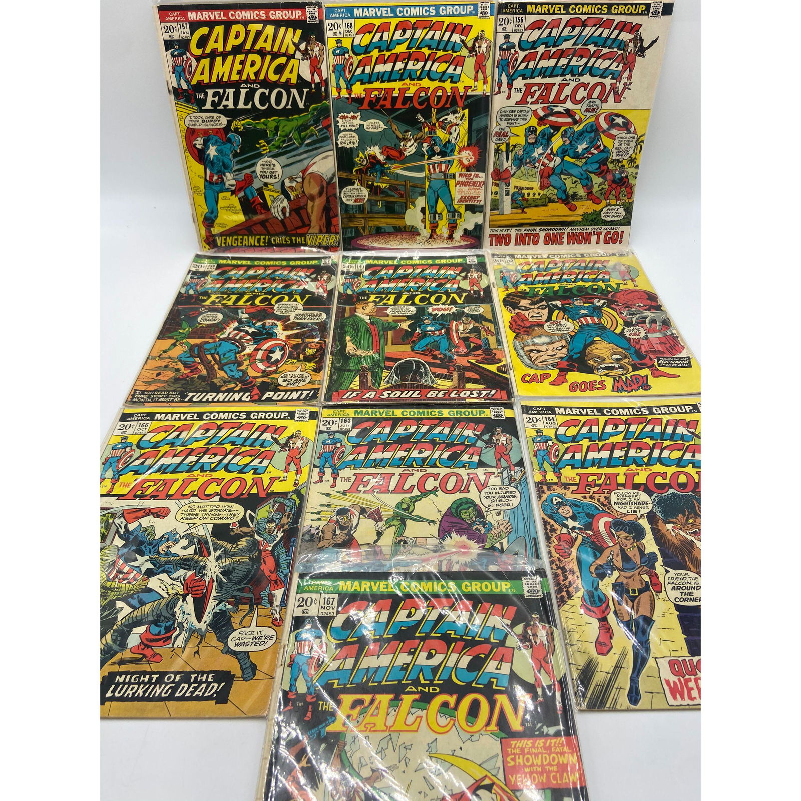 LOT 0F 10 VINTAGE MARVEL COMICS CAPTAIN AMERICA 20 CENT (1 of 11)