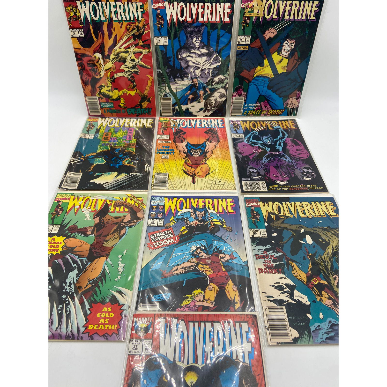 LOT OF 10 VINTAGE MARVEL COMICS WOLVERINE 1989 (1 of 11)