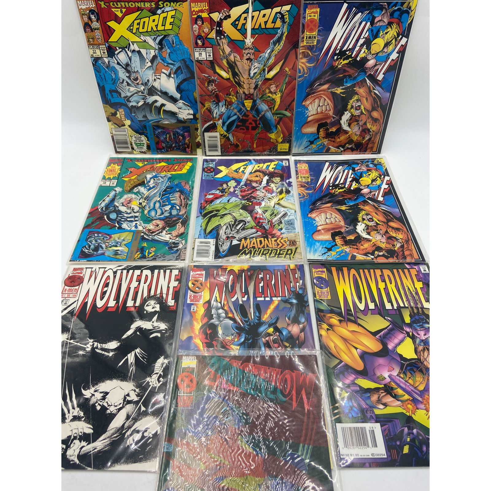 LOT OF 10 VINTAGE MARVEL COMICS X-FORCE & WOLVERINE (1 of 11)