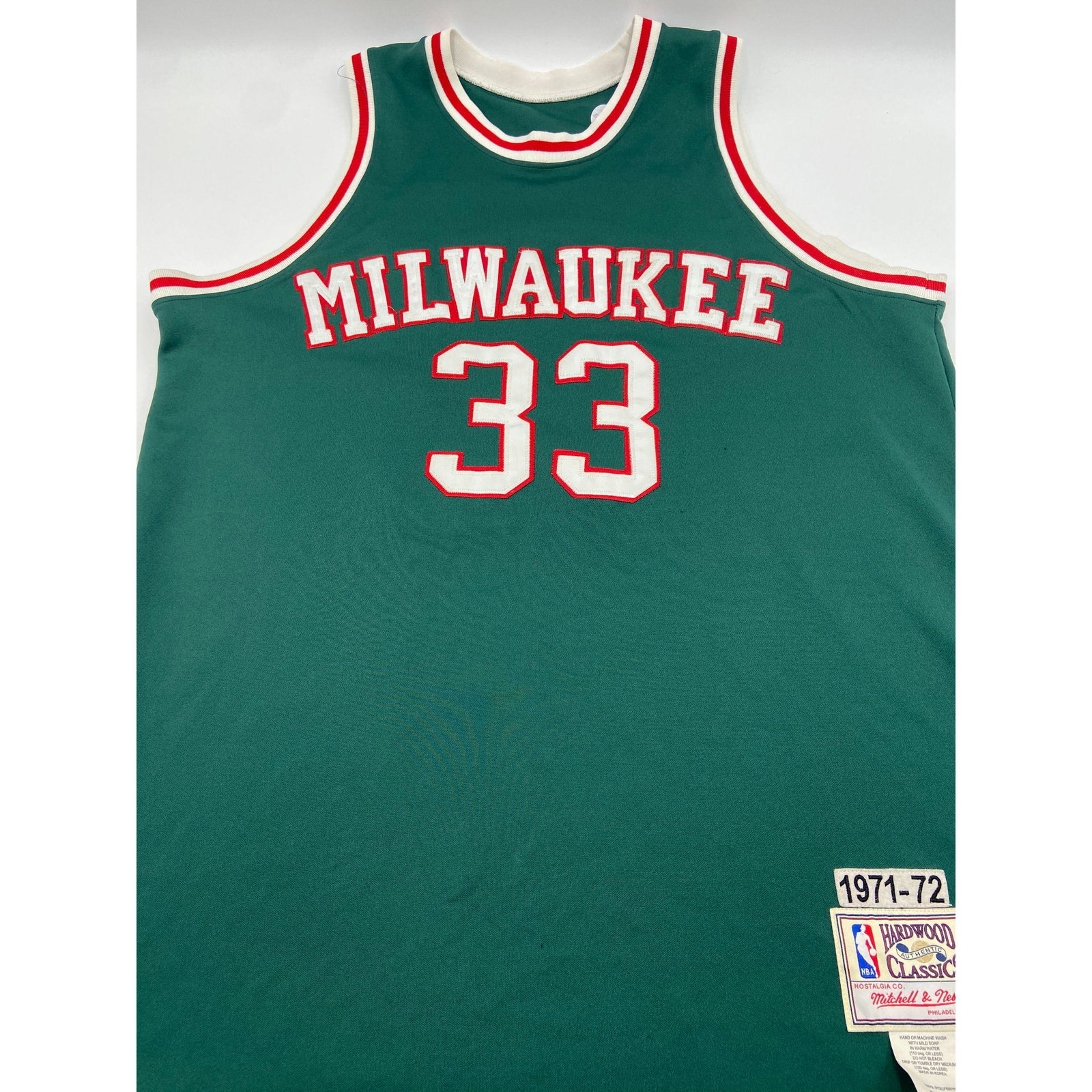 Vintage Mitchell & Ness Kareem Abdul-Jabbar Milwaukee B: Vintage Mitchell & Ness Kareem Abdul-Jabbar Milwaukee Bucks Jersey Hardwood Classics Authentic Size 52