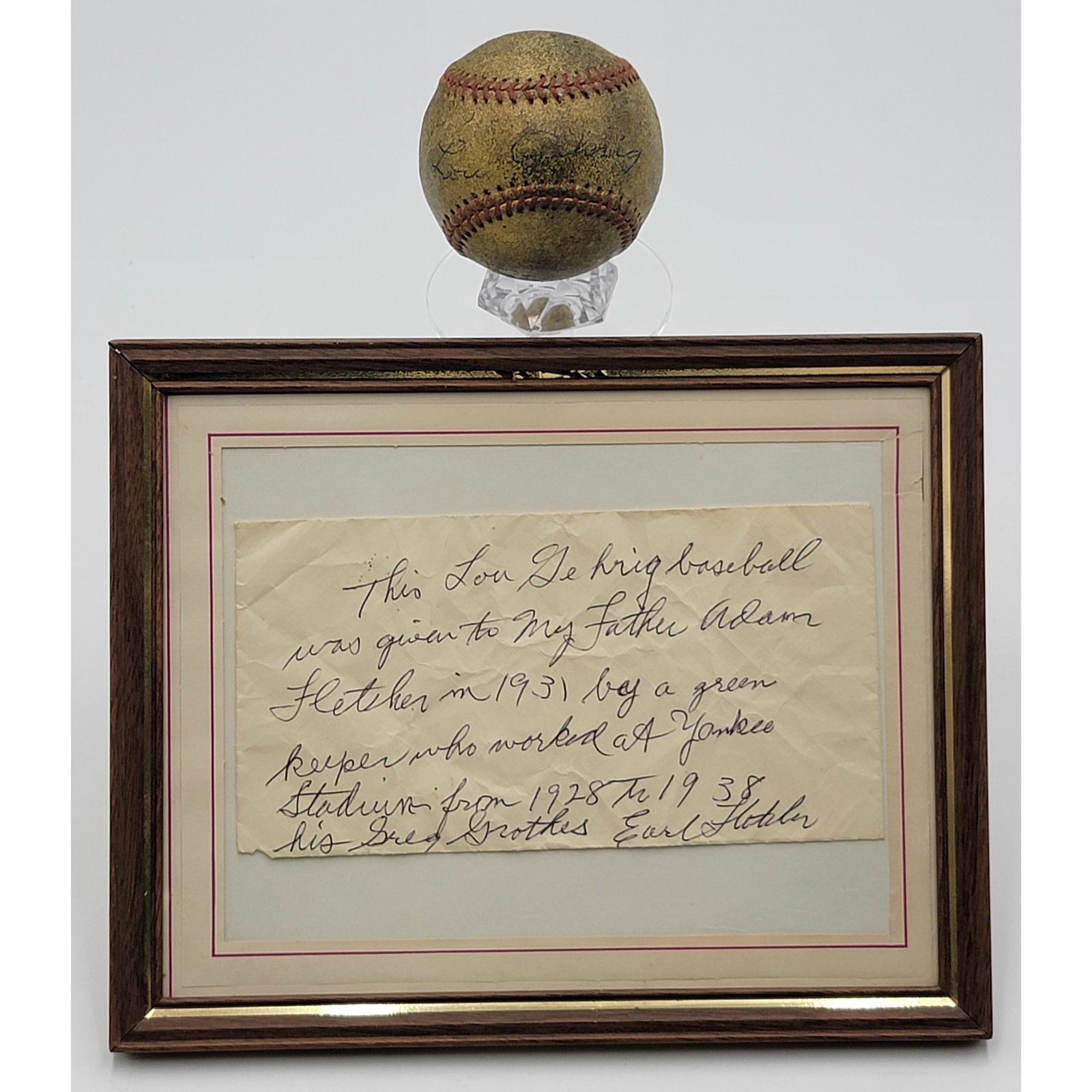 Signed Lou Gehrig Field Baseball Ca 1931 GURANTEED 100% (1 of 12)