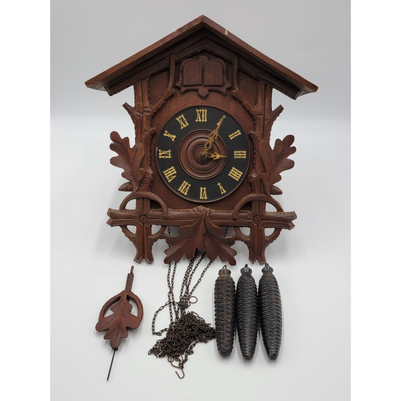 A Large Black Forrest Coo Coo Wall Clock UNTESTED (1 of 9)