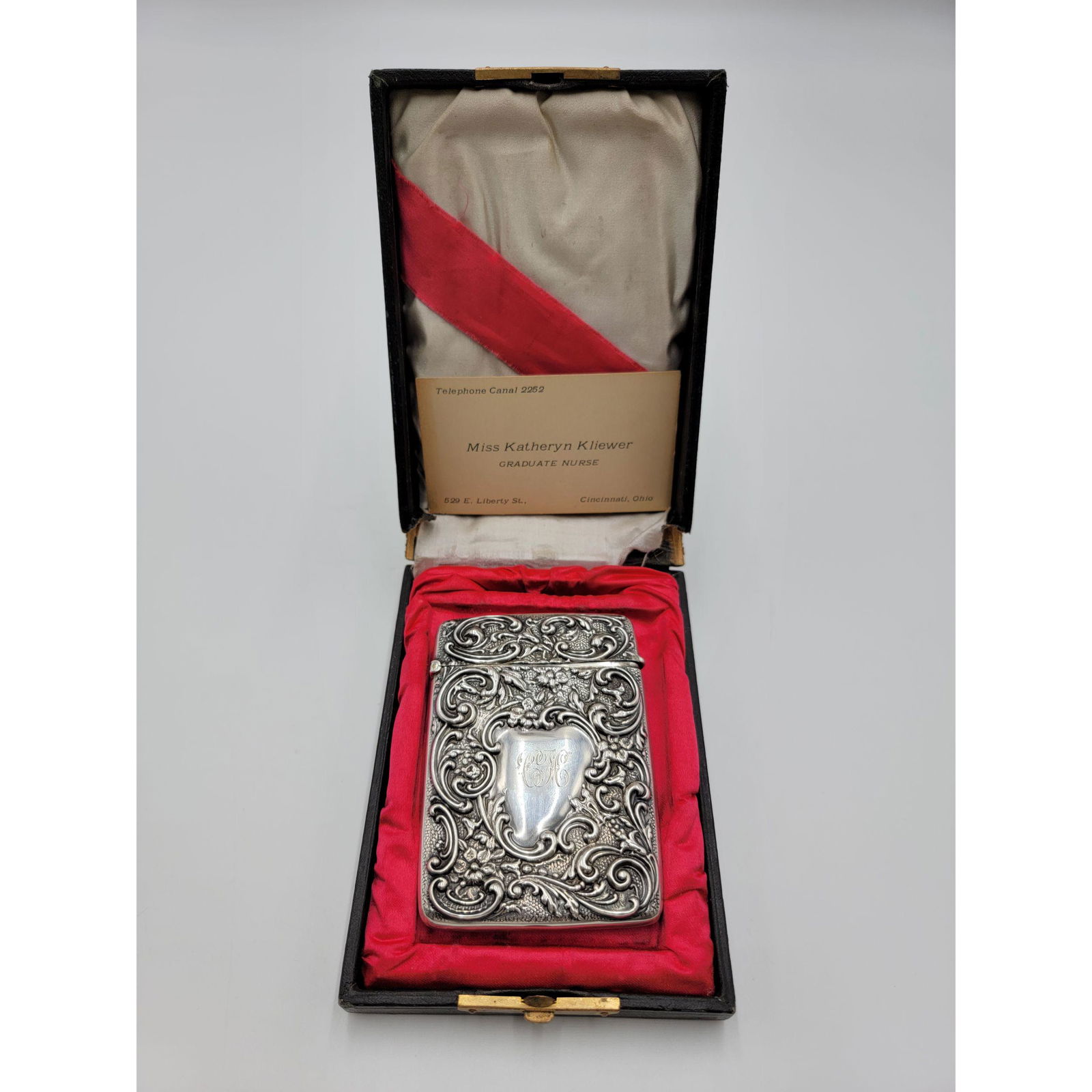 1910 Sterling Silver Card Case 56 Grams Hallmarked (1 of 9)