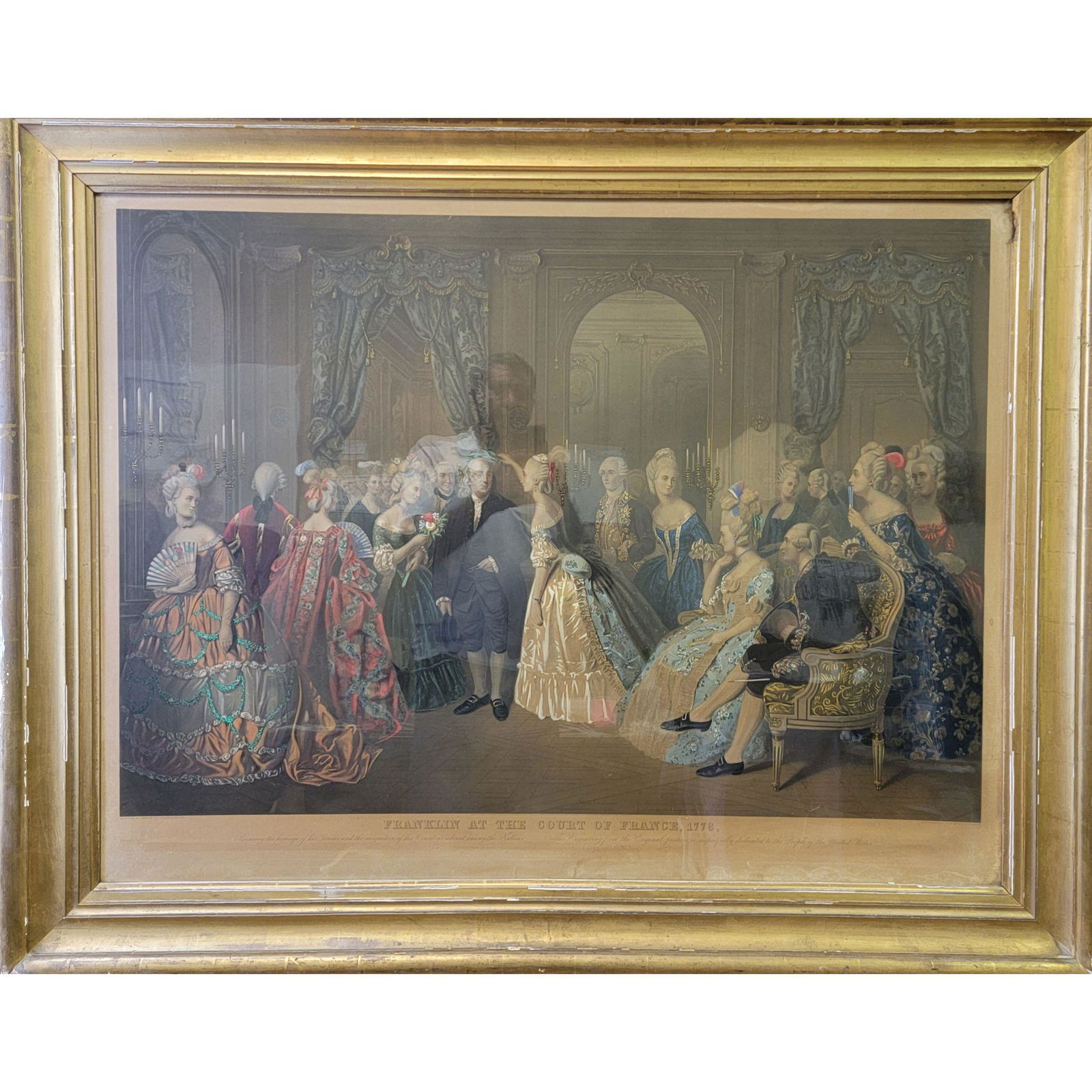 19th C Hand Colored Engraving  Ben Franklin 1778 (1 of 15)