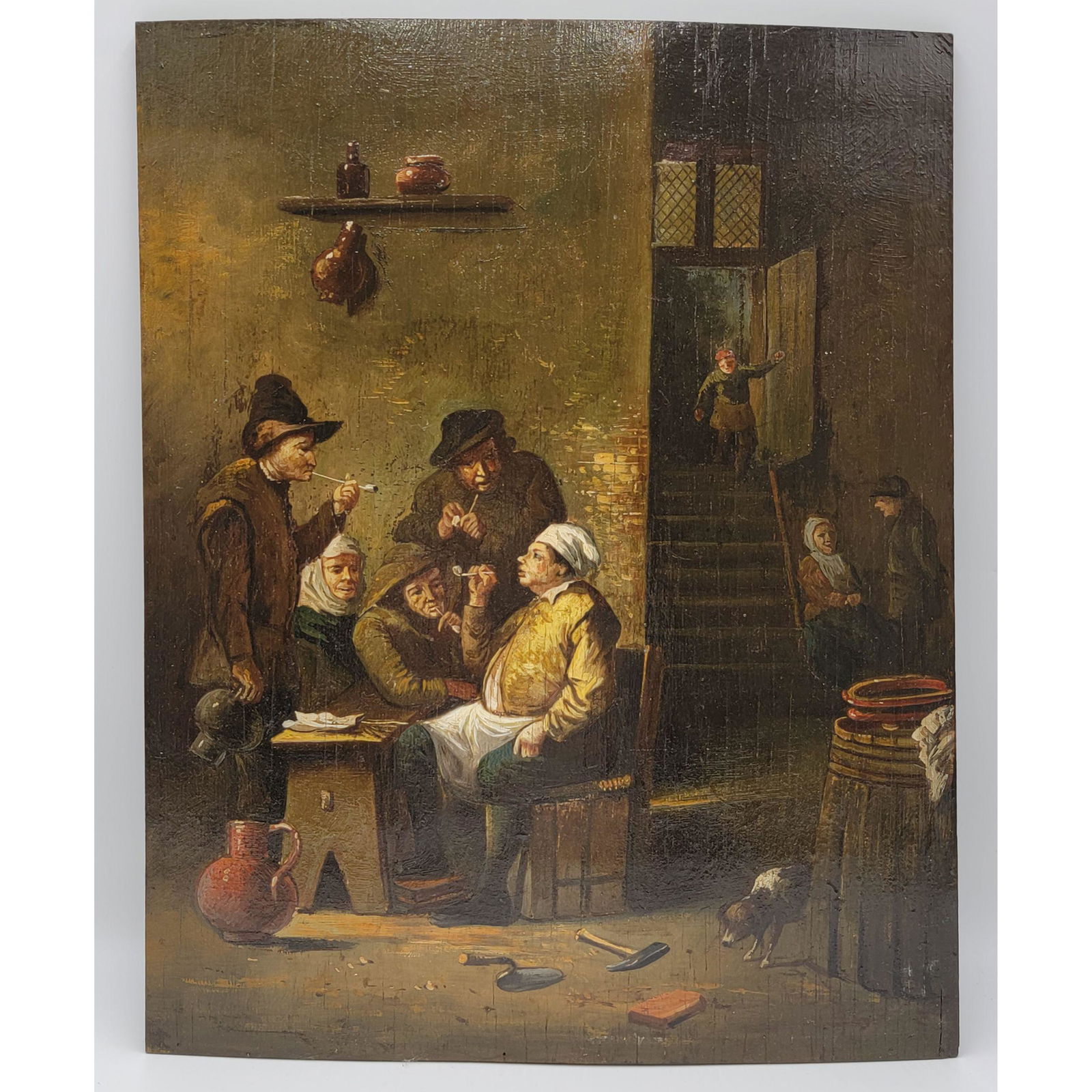 18-19th C Oil On Panel Interior Painting  Possibly Dutc (1 of 13)