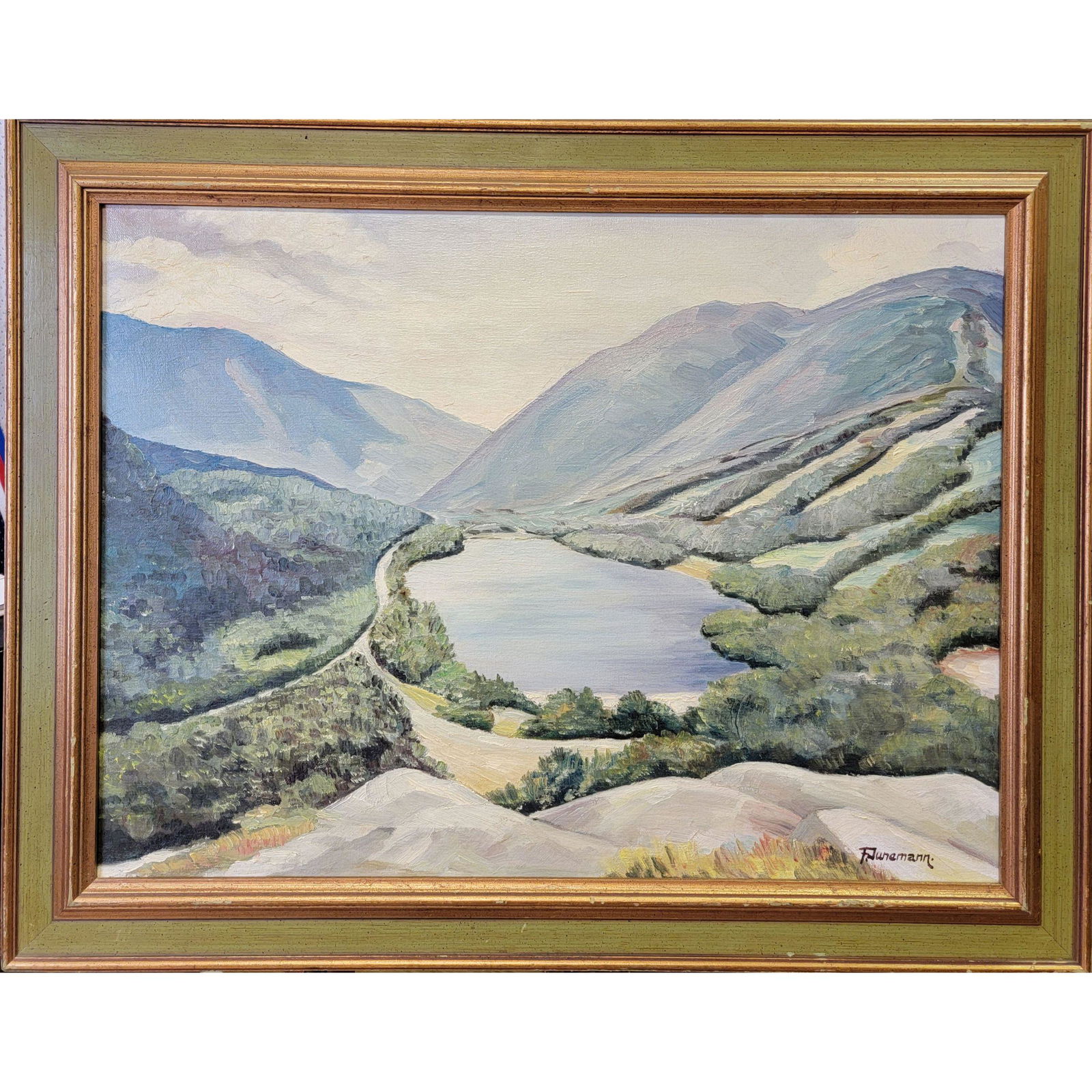 ECHO LAKE O/C Impressionist Landscape Painting Signed (1 of 8)