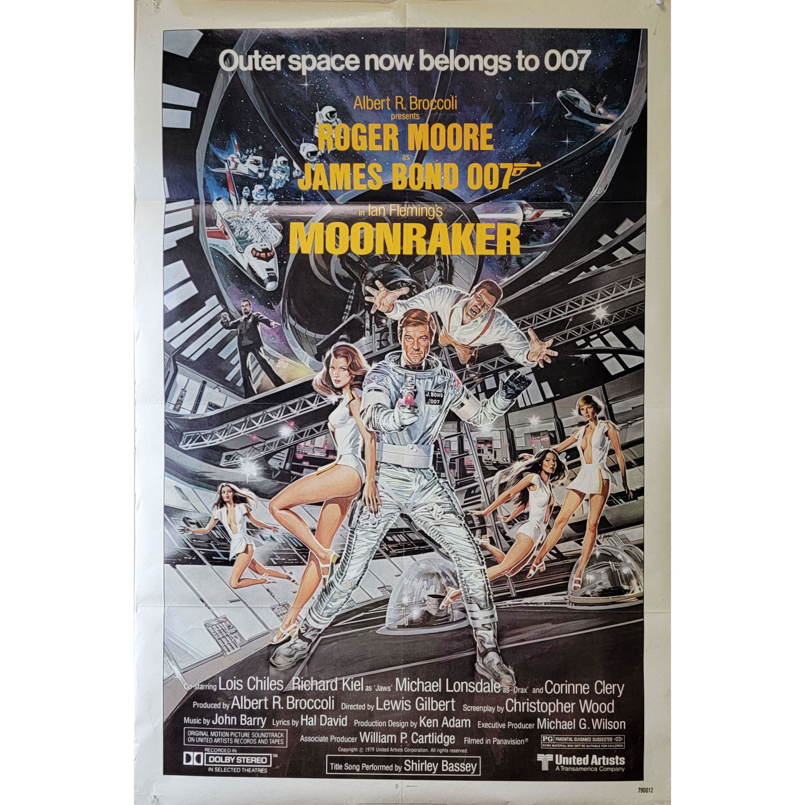 Original James Bond Roger Moore Movie Poster MOONRAKER (1 of 2)