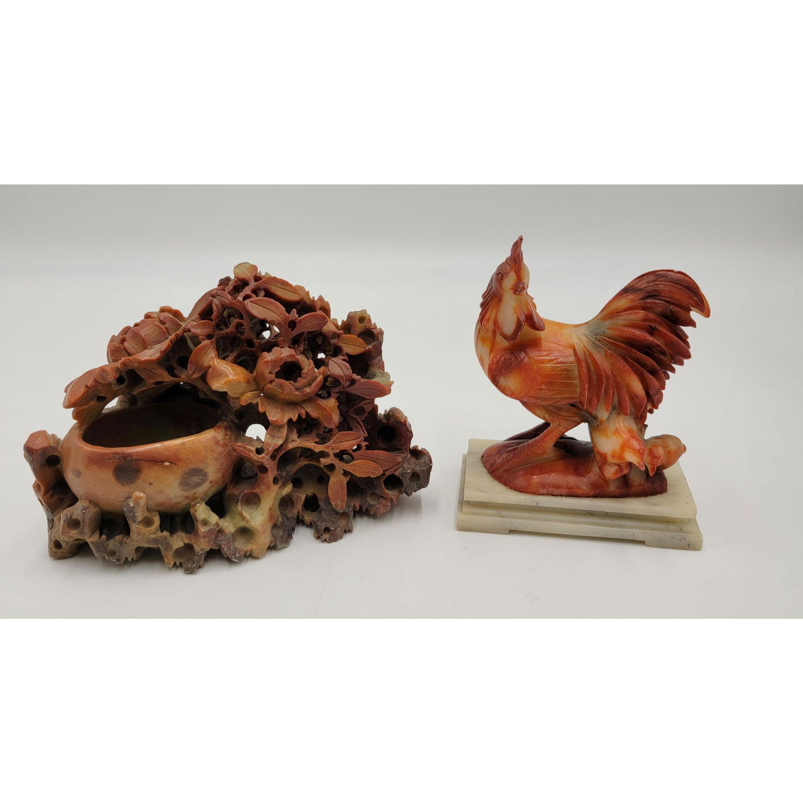 Lot Of 2 Chinese Carved Soap Stone Sculptures (1 of 10)