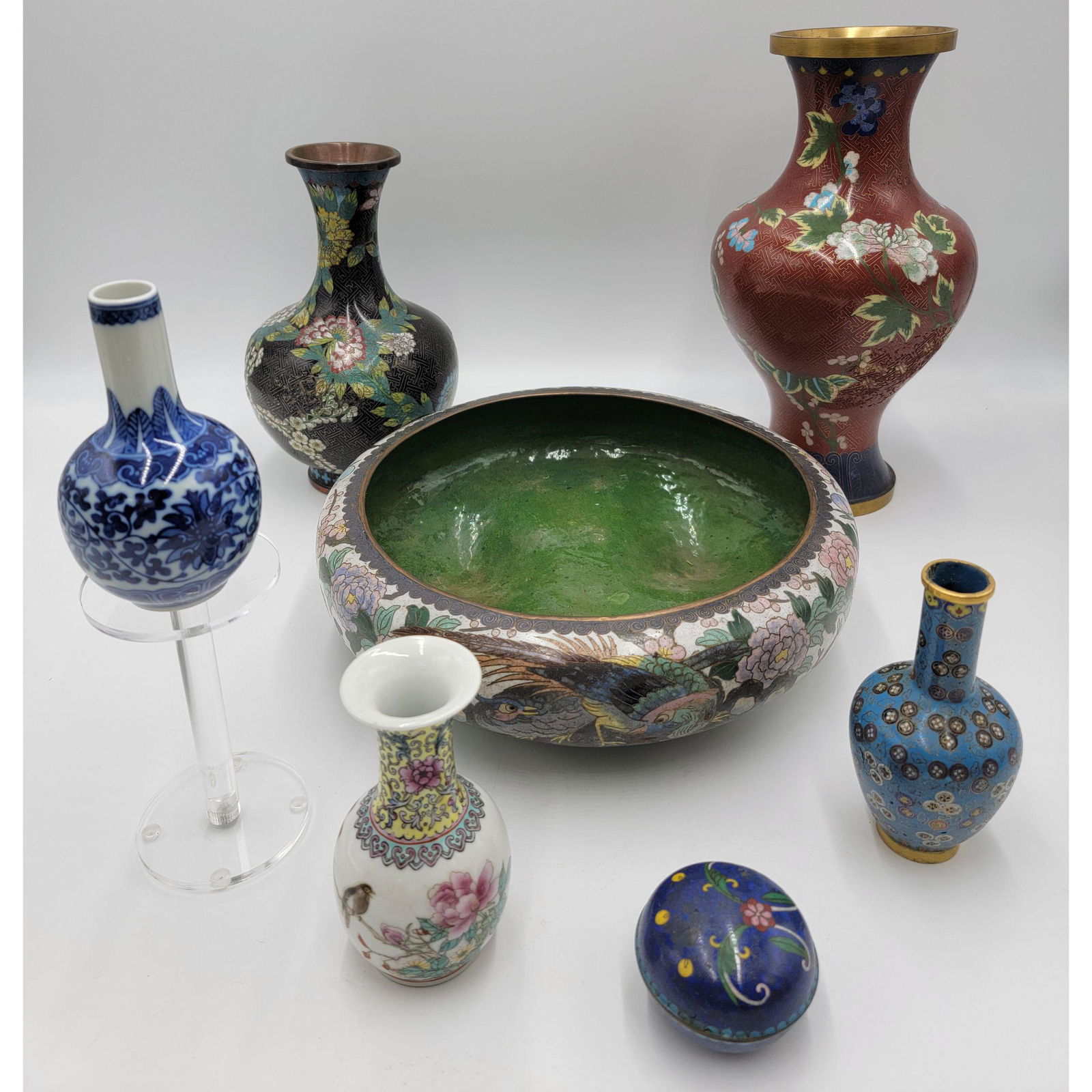 Grouping Of Chinese Porcelain and Cloisonné Vases (1 of 20)