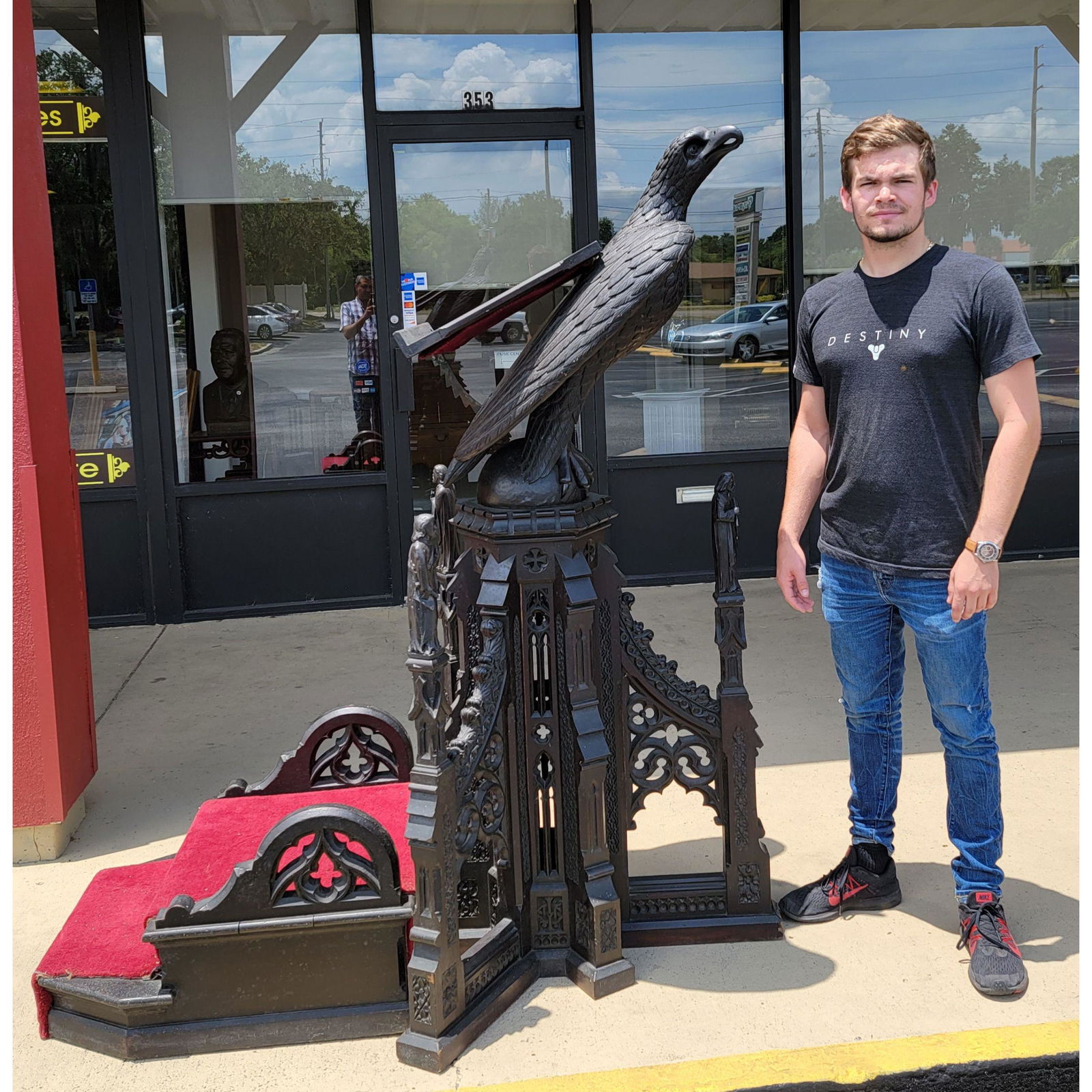 Amazingly Fine Hand Carved Gothic Revival Lectern 19 C (1 of 20)