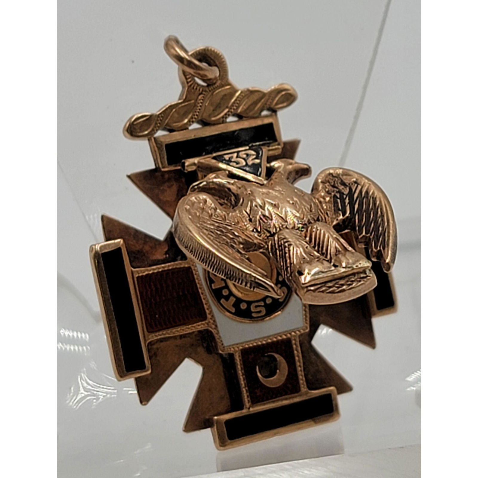 14k & Enamel Gold Masonic 32Nd Degree FOB / Pendant (1 of 7)