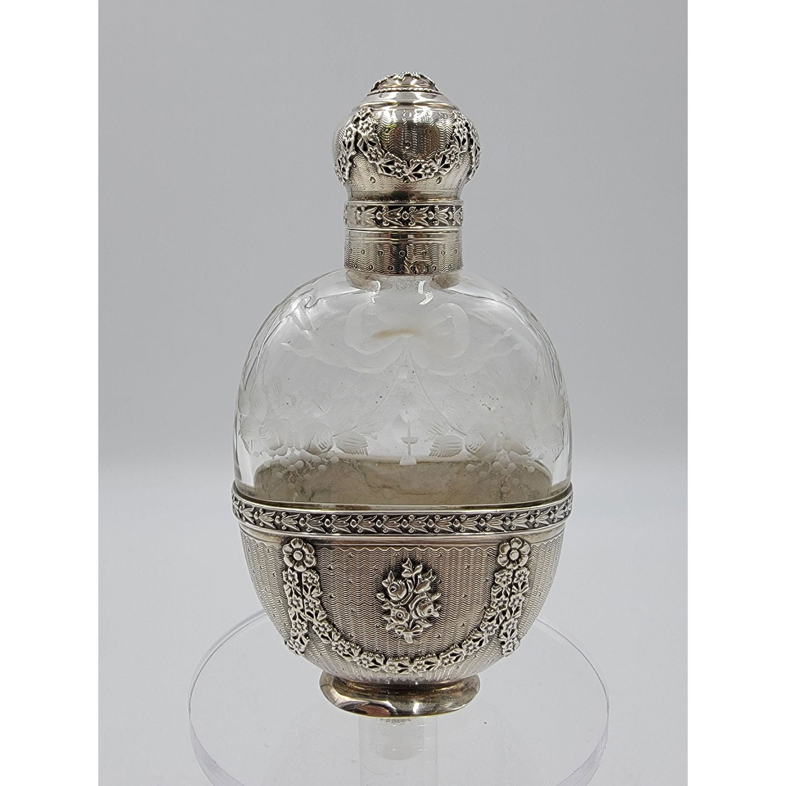 ABP Cut Glass Decanter W/ Highly Decorated Sterling Sil (1 of 14)