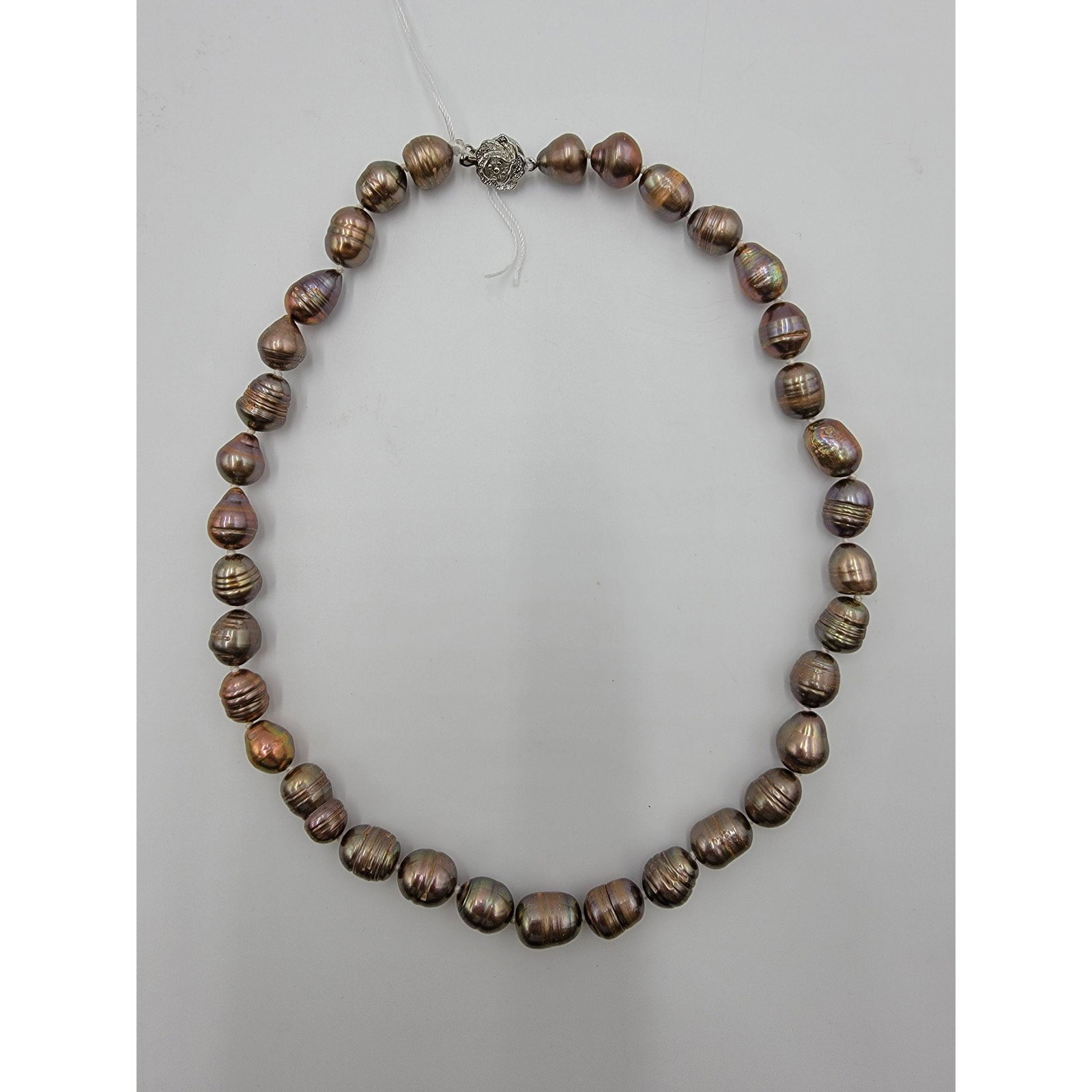 Natural Tahitian Pearl Necklace Natural Color: Natural Tahitian Pearl Necklace Natural Natural Color. Measure Approx. 18" Long Each.