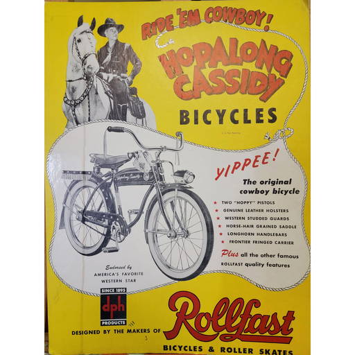 Vintage Hop Along Cassidy Rollfast Bicycle Advertising