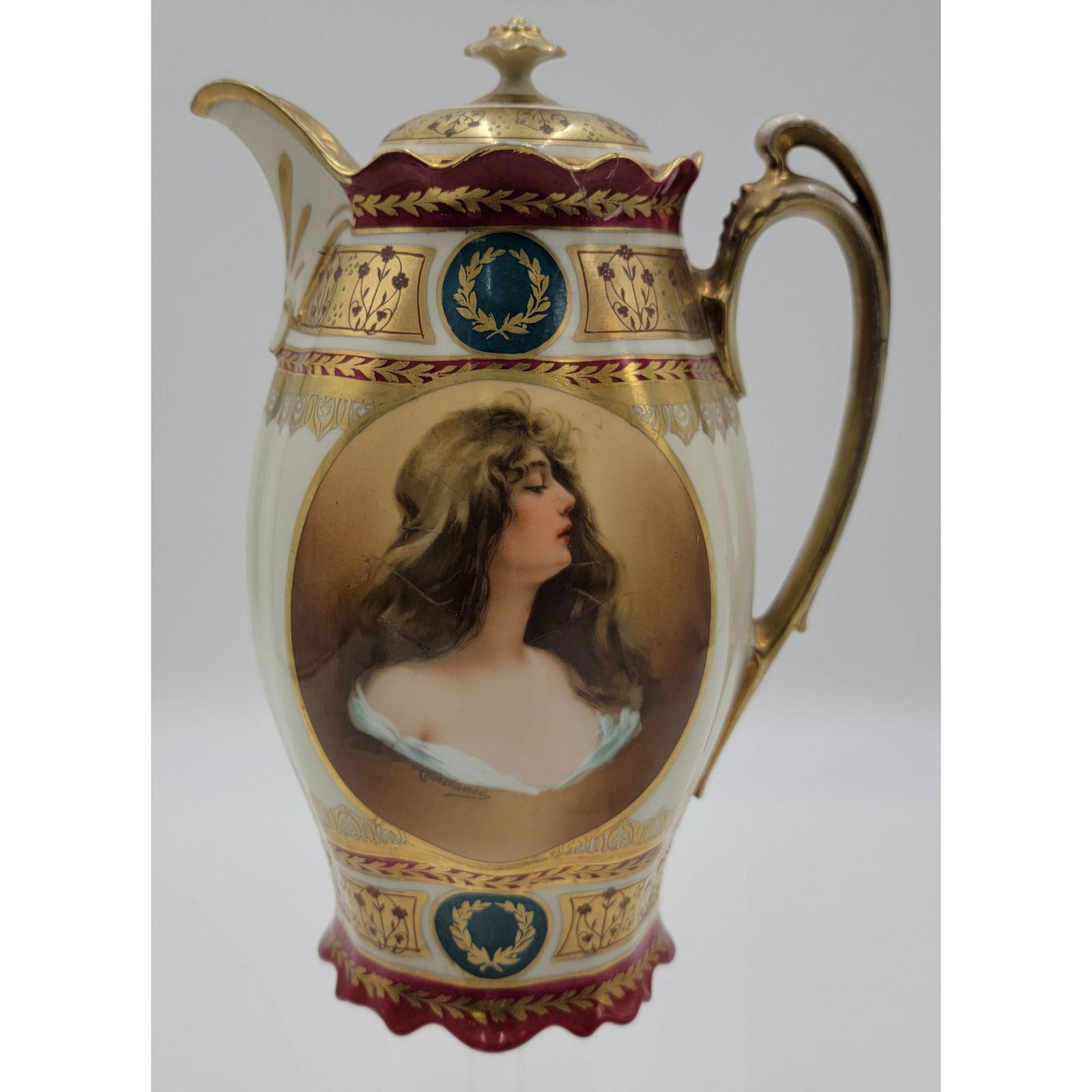 Antique Austrian  Portrait Tea Pot / Chocolate Pot (1 of 12)