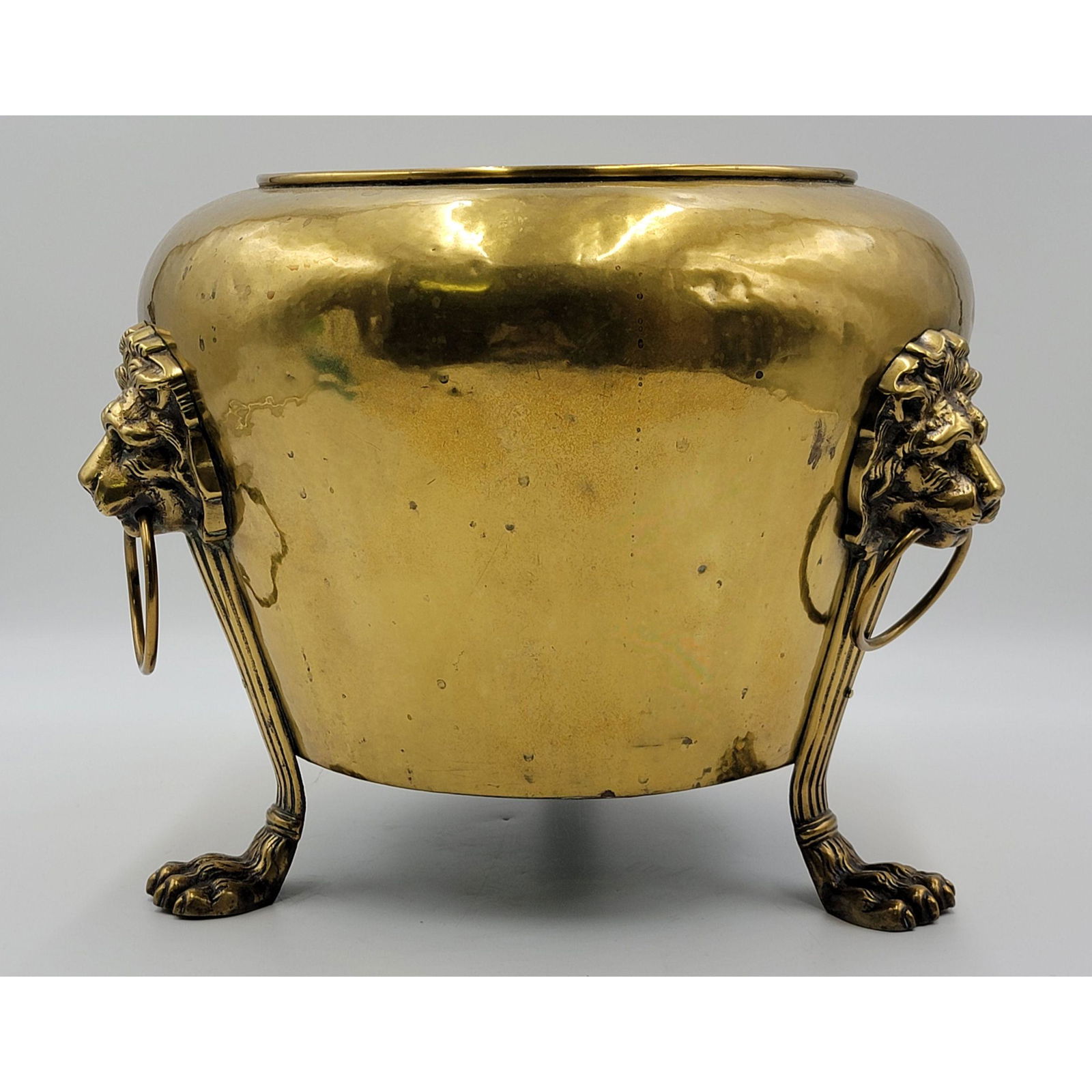 Antique Brass Figural Planter 19th C Claw Feet & Lion (1 of 12)