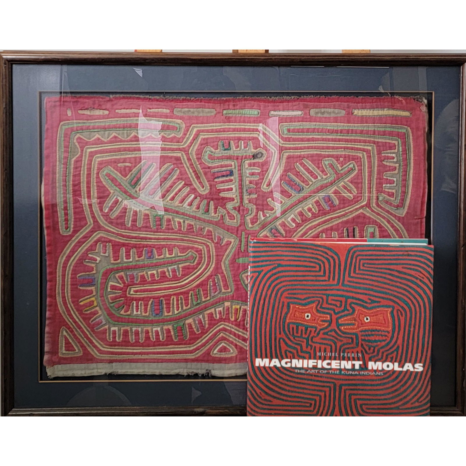 Old South American Mola Embroidered Panel W/ Book (1 of 4)