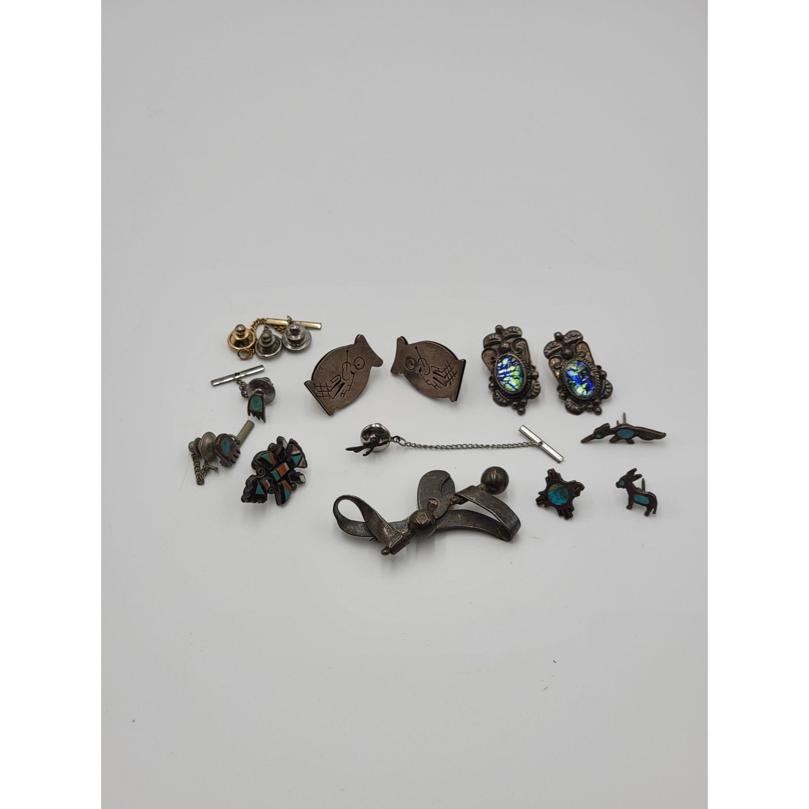 Native American Sterling Silver Pins Taxco Los Castillo: RE-LISTED FOR NON-PAYER. Native American Sterling Silver Pins Taxco Los Castillo, 13 Grams.