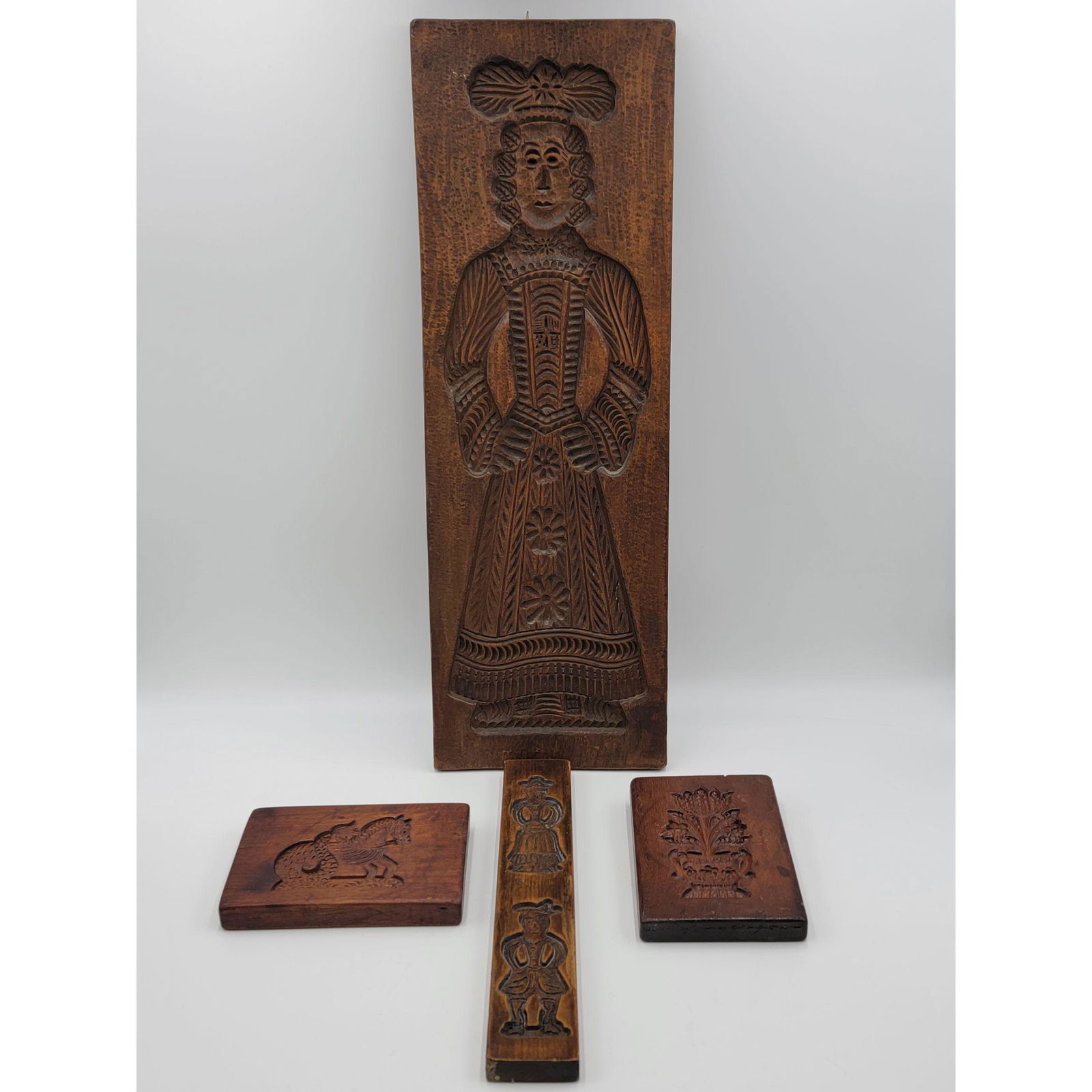 4 Antique Primitive Folk Art Wooden Butter Mold (1 of 8)