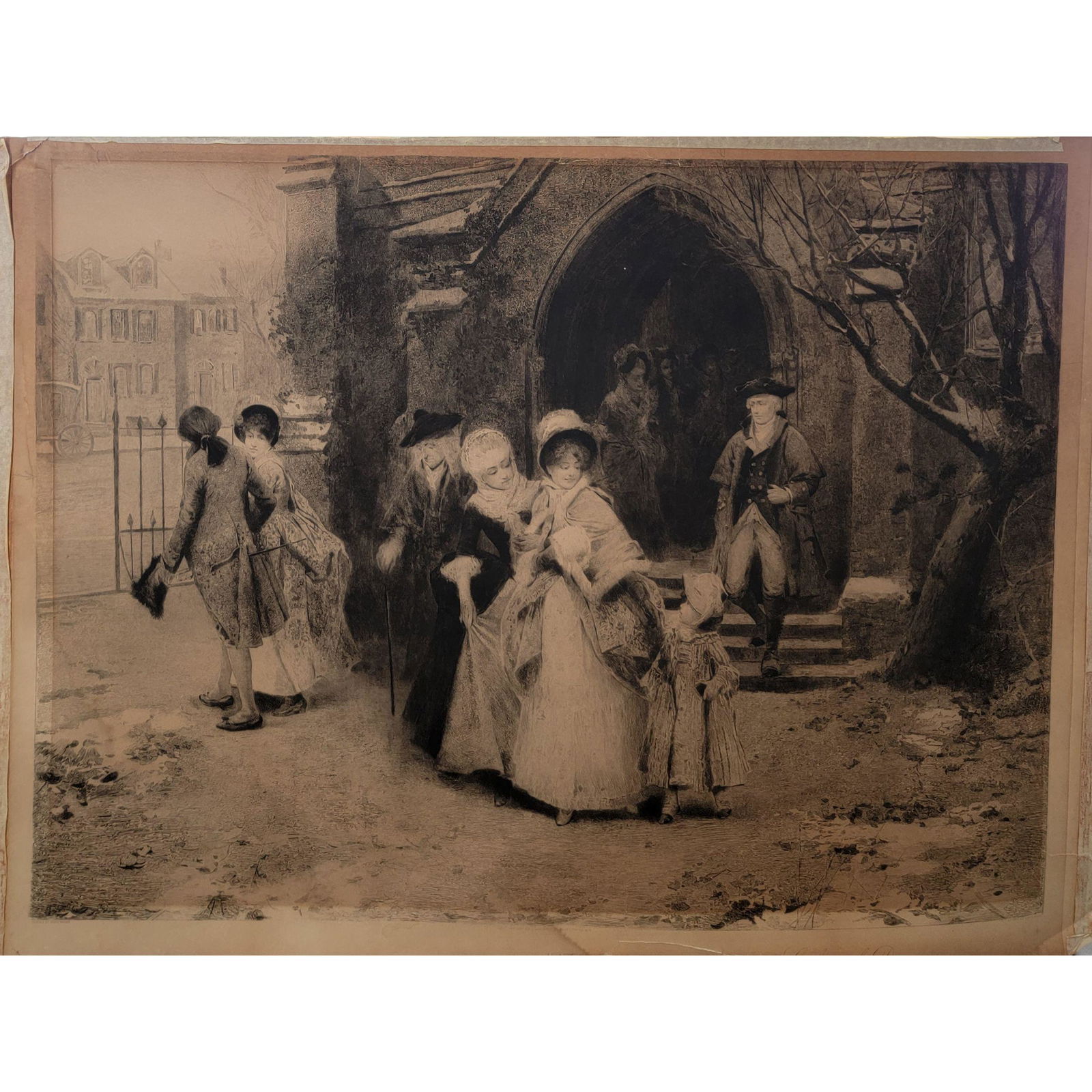 19thC Engraving "Colonial Days" 1887 By Percy Moran (1 of 11)