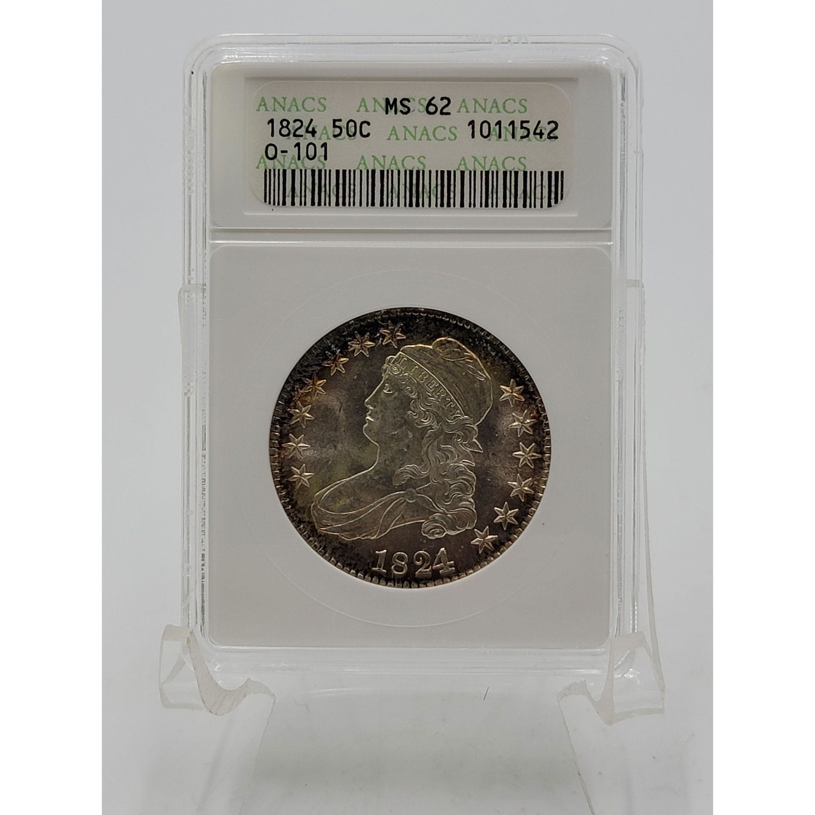 1824 MS62 Bust Half Dollar Slabbed Date Mark Variety (1 of 14)