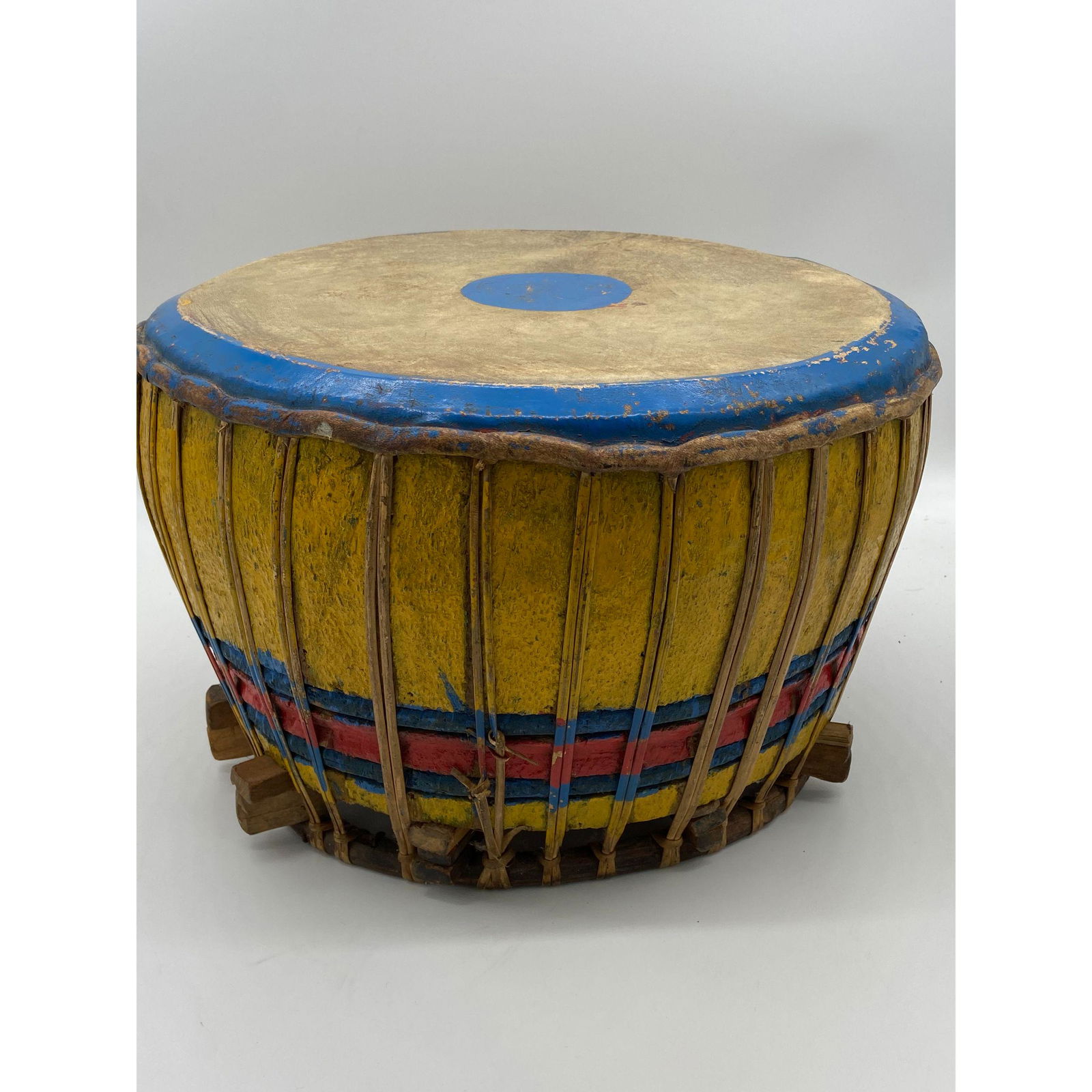 A Lg Antique Tribal African Drum (1 of 13)