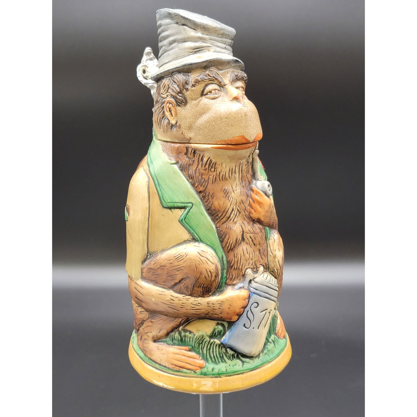 A Vintage German Beer Stein Monkey Shape (1 of 17)