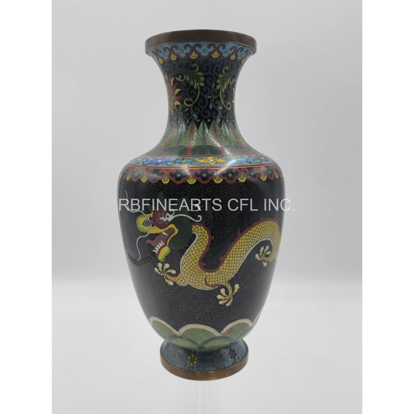 A Chinese Cloisonné Vase With Five Claw Dragons (1 of 20)