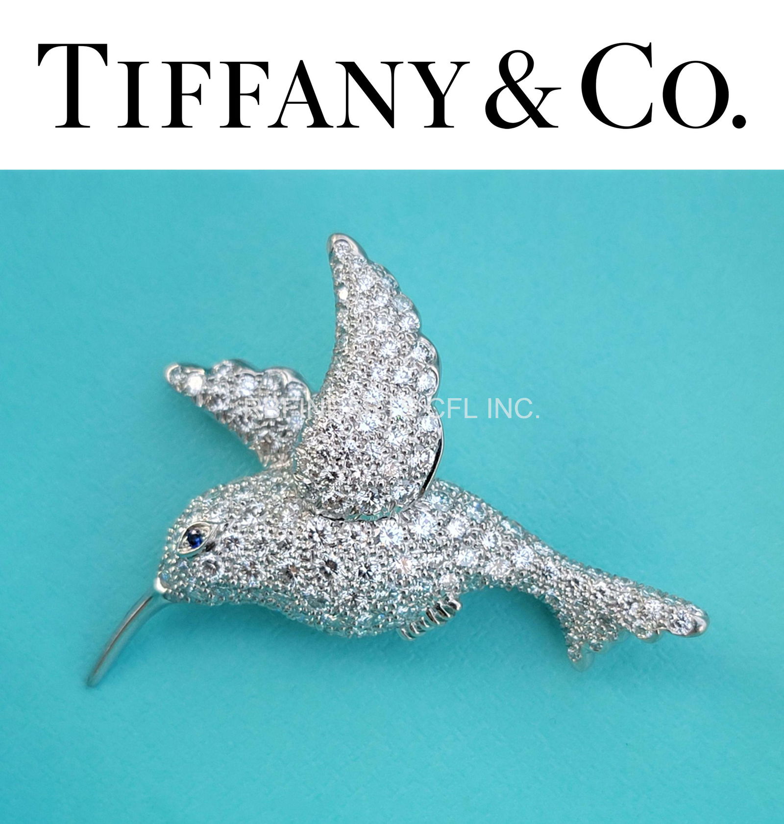 Tiffany & Co. Hummingbird Pavé Diamond Platinum Brooch (1 of 10)