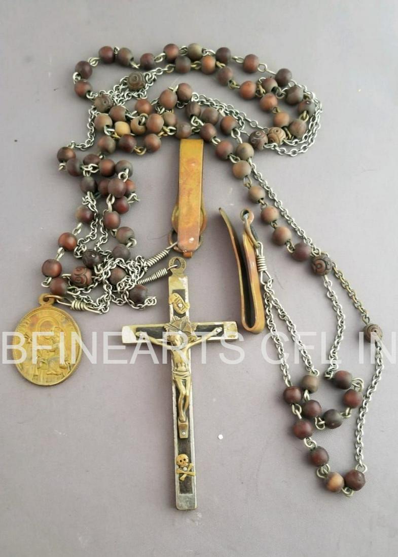 Seven Decade Nun's Side Rosary Medal & Gothic Beads (1 of 8)