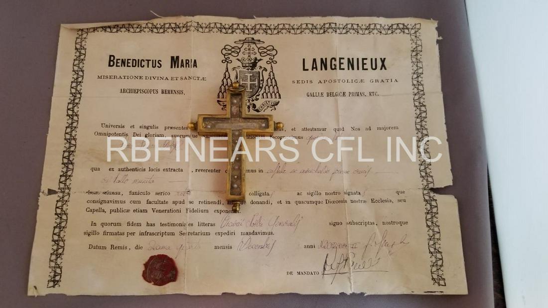 Magnificent Relic Of Christ Shroud  Document In Gothic (1 of 9)