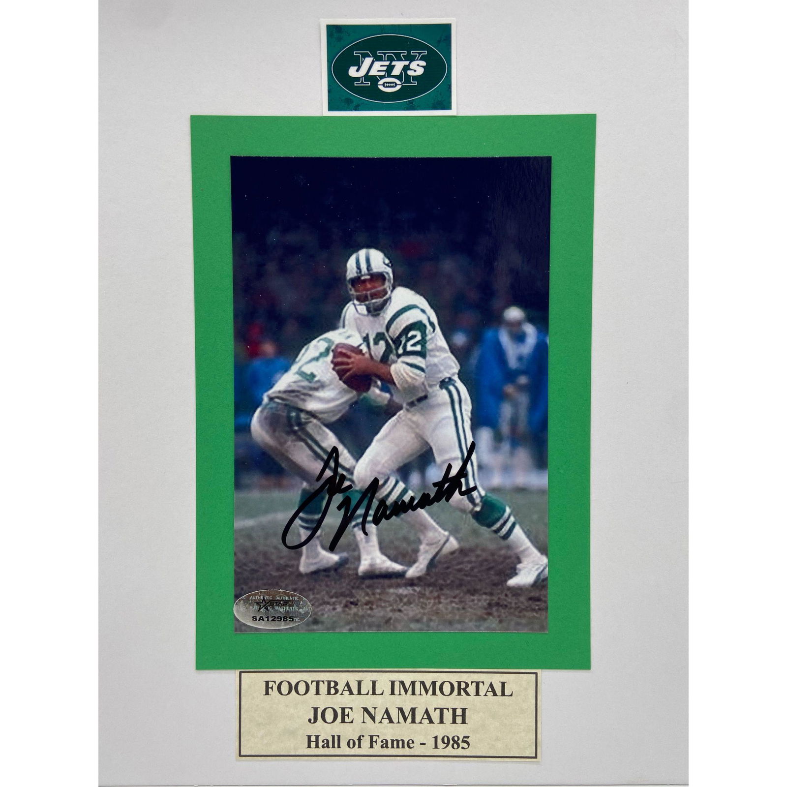 Vintage New York Jets Joe Namath Signed Photo w/ COA (1 of 4)