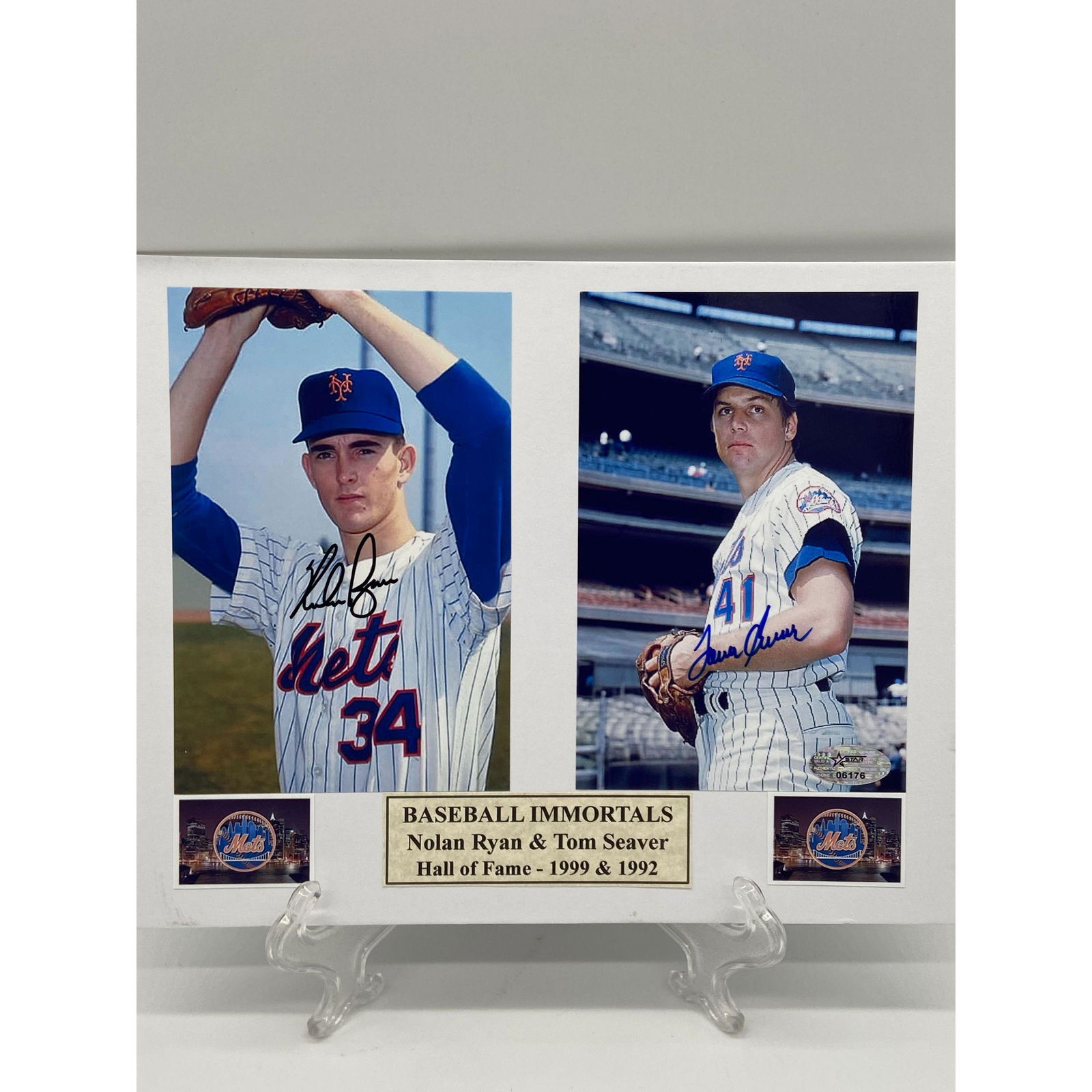 NY METS HALL OF FAMERS NOLAN RYAN & TOM SEAVER SIGNED P (1 of 6)