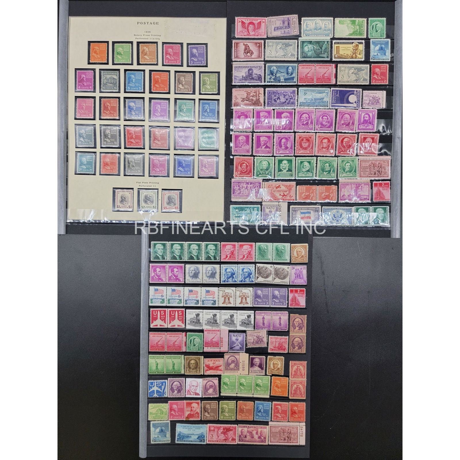 Stamps: 6 Stock Book Sheets Of 20th C US Stamps MINT (1 of 7)