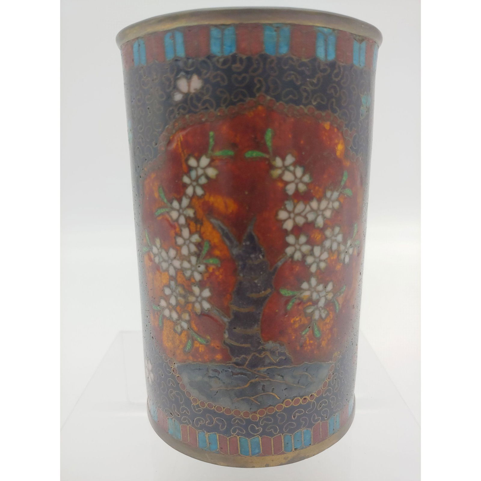 Japanese Cloisonné Brush Pot (1 of 6)