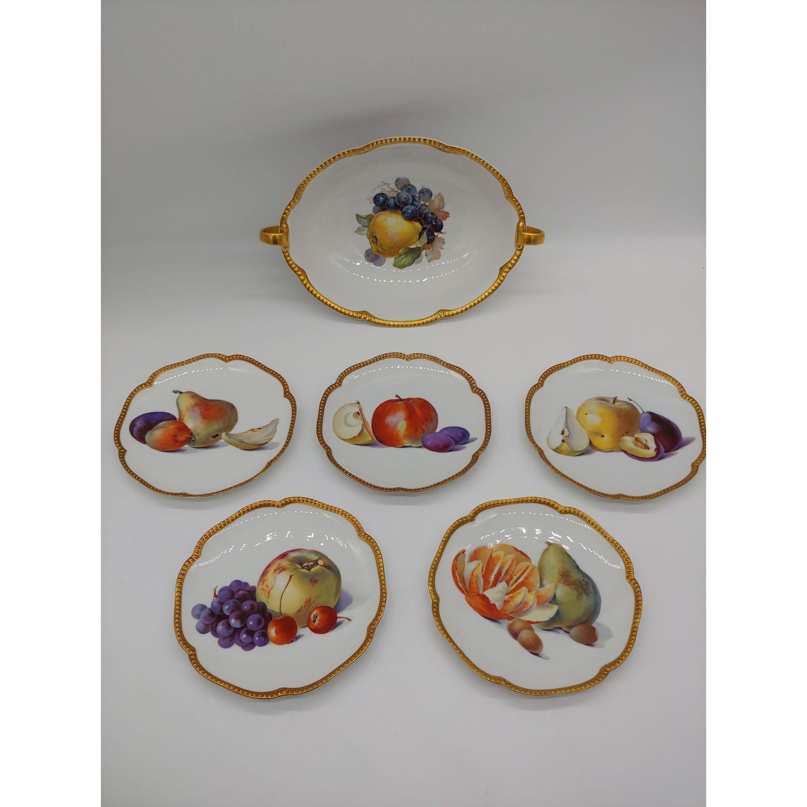 Vintage Lot Of German Porcelain Fruit Bowl And Plates (1 of 9)