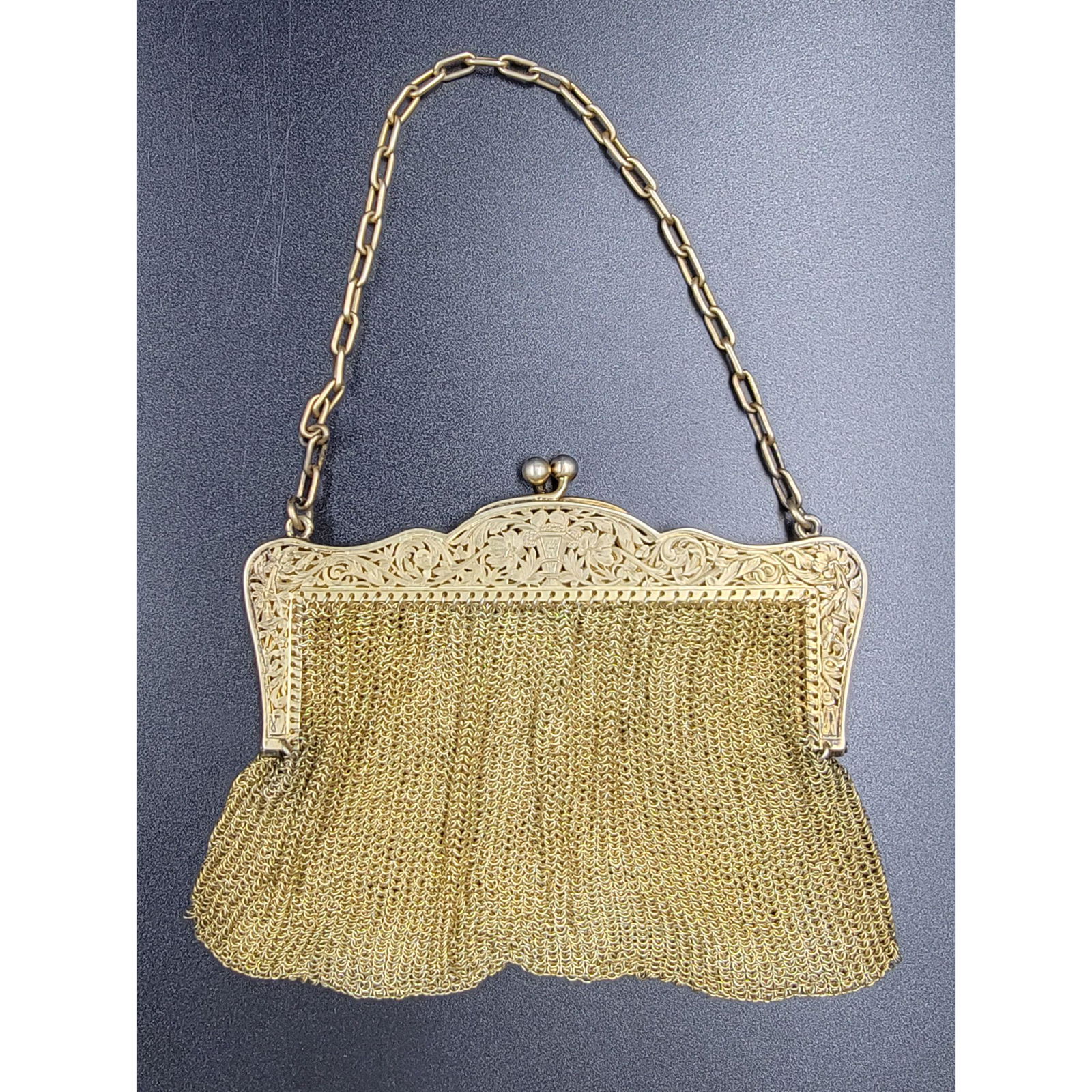 Antique  Sterling Silver Vermeil Purse 251 Grams MINT (1 of 6)